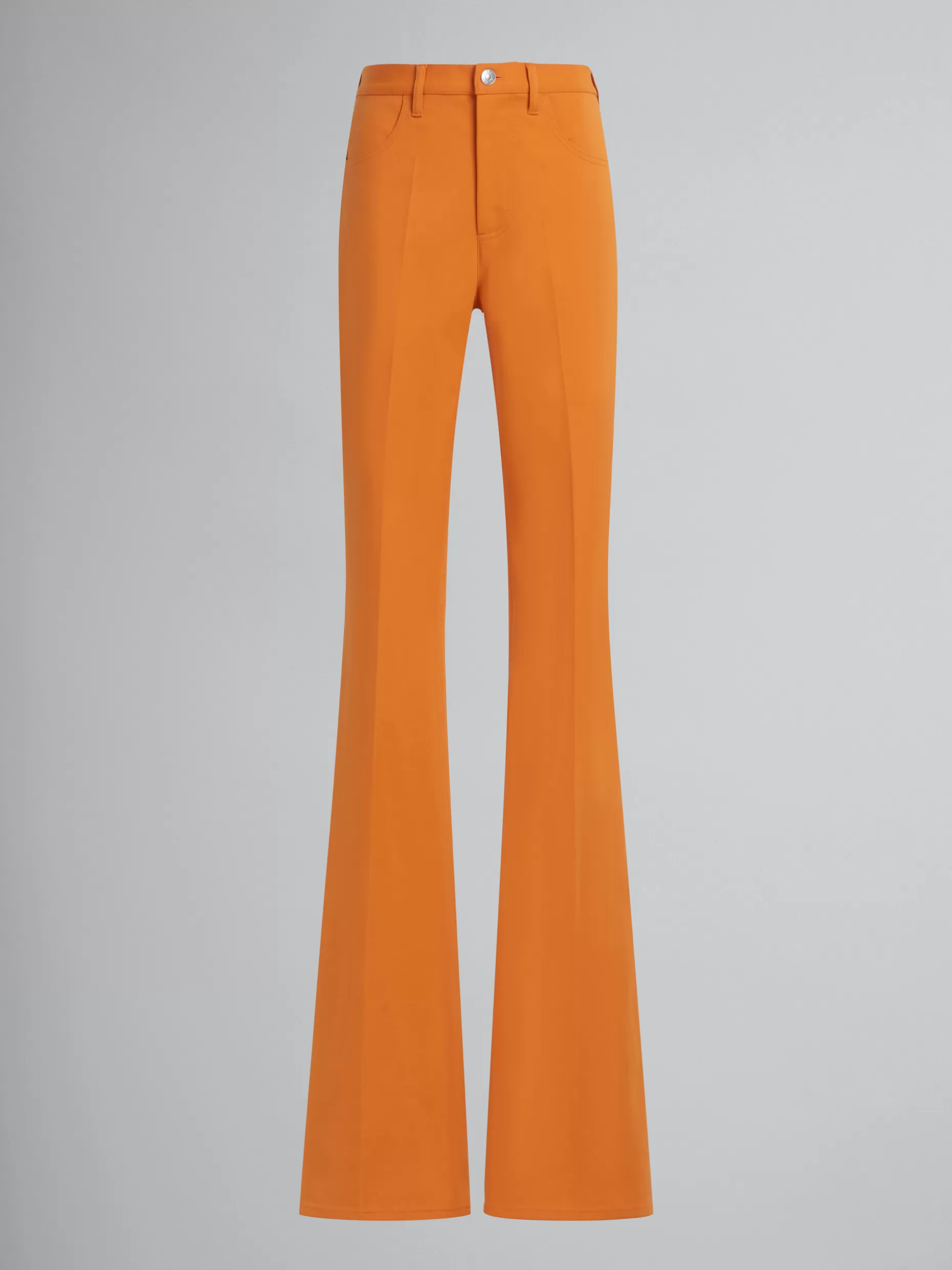 Women Marni Orange Flared Jersey Trousers