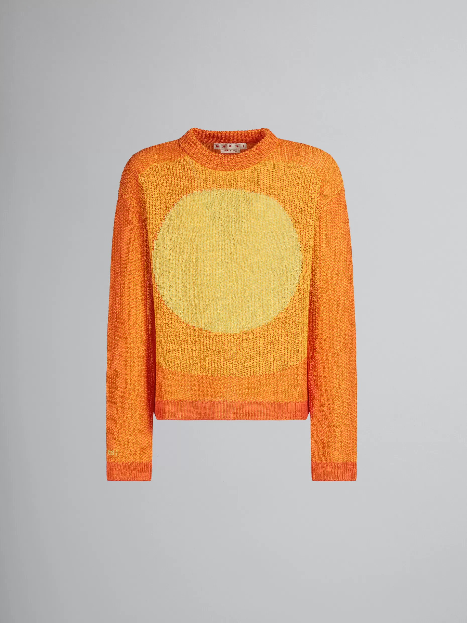 Men Marni Orange Jumper With Circle Inlay