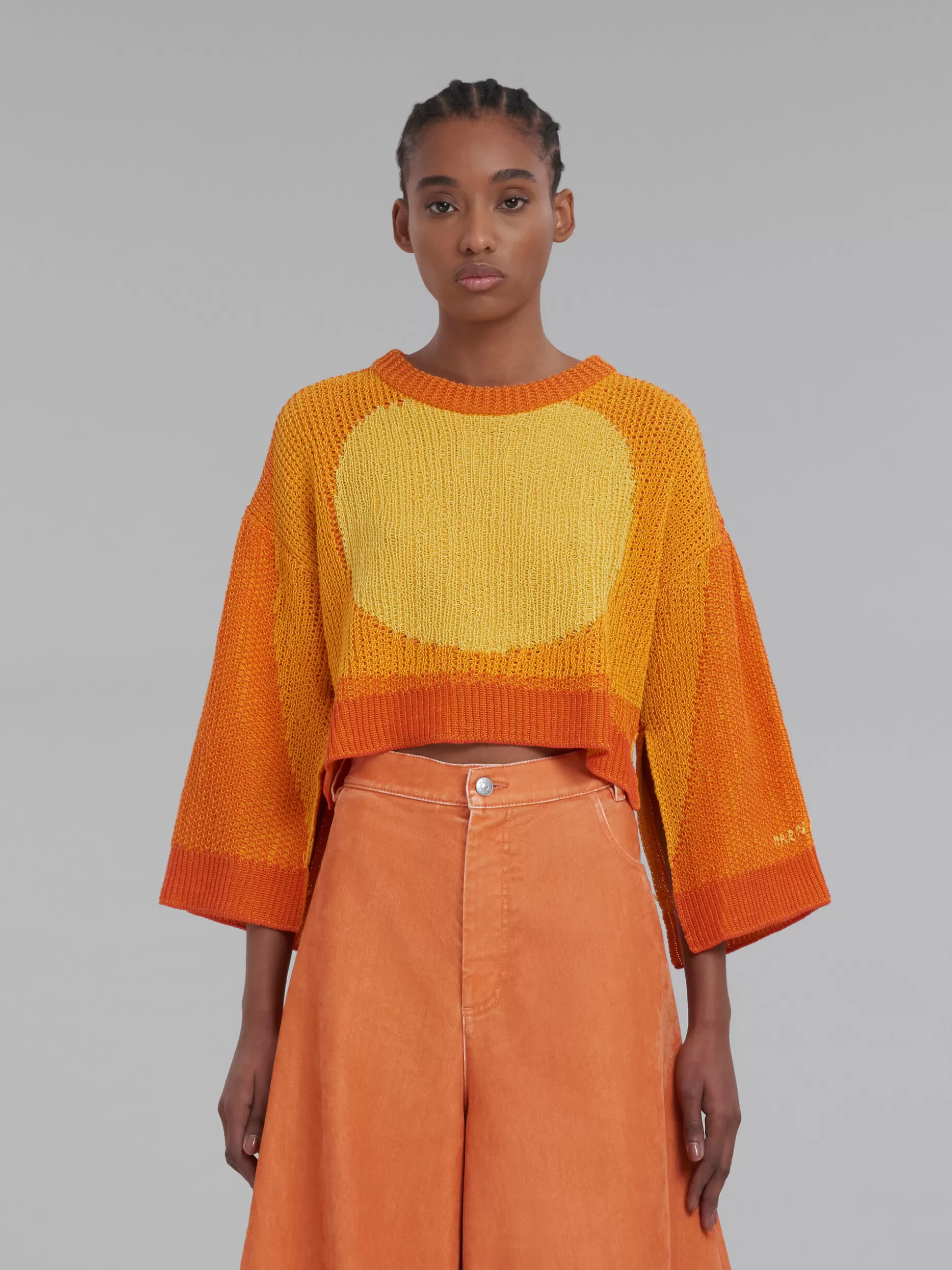 Women Marni Orange Jumper With Kimono Sleeves