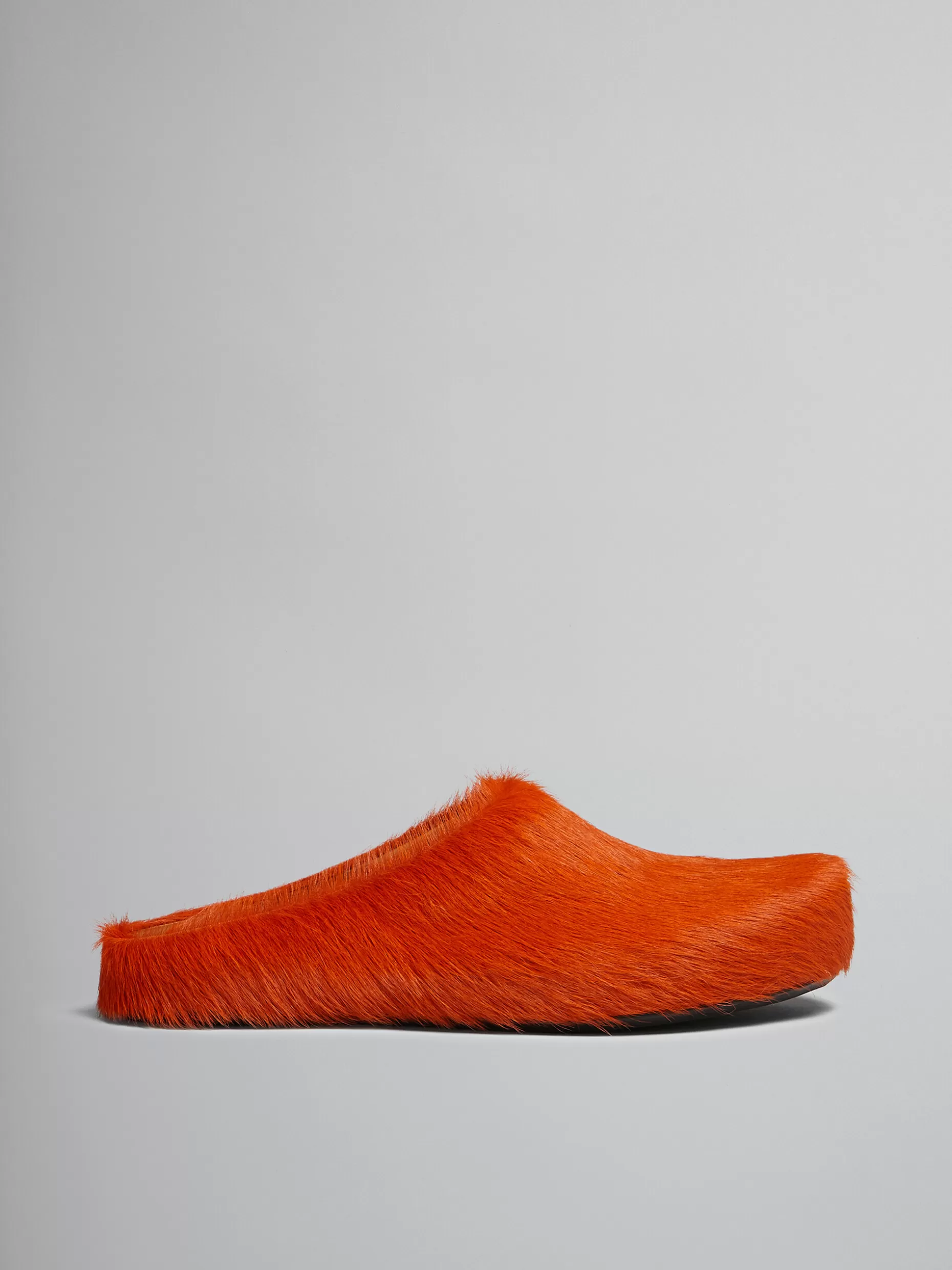 Men Marni Orange Long Haircalfskin Fussbett Sabot