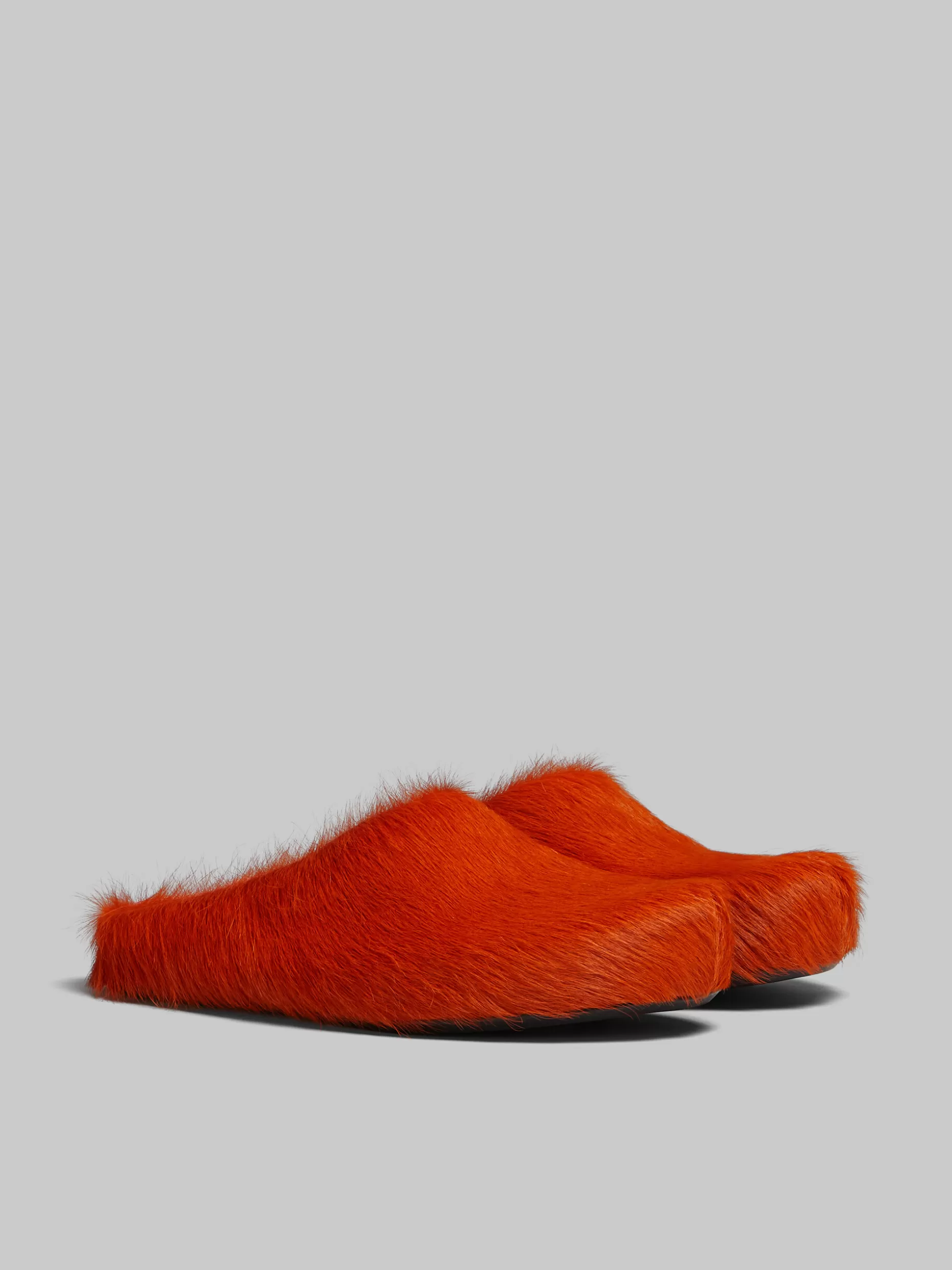 Men Marni Orange Long Haircalfskin Fussbett Sabot