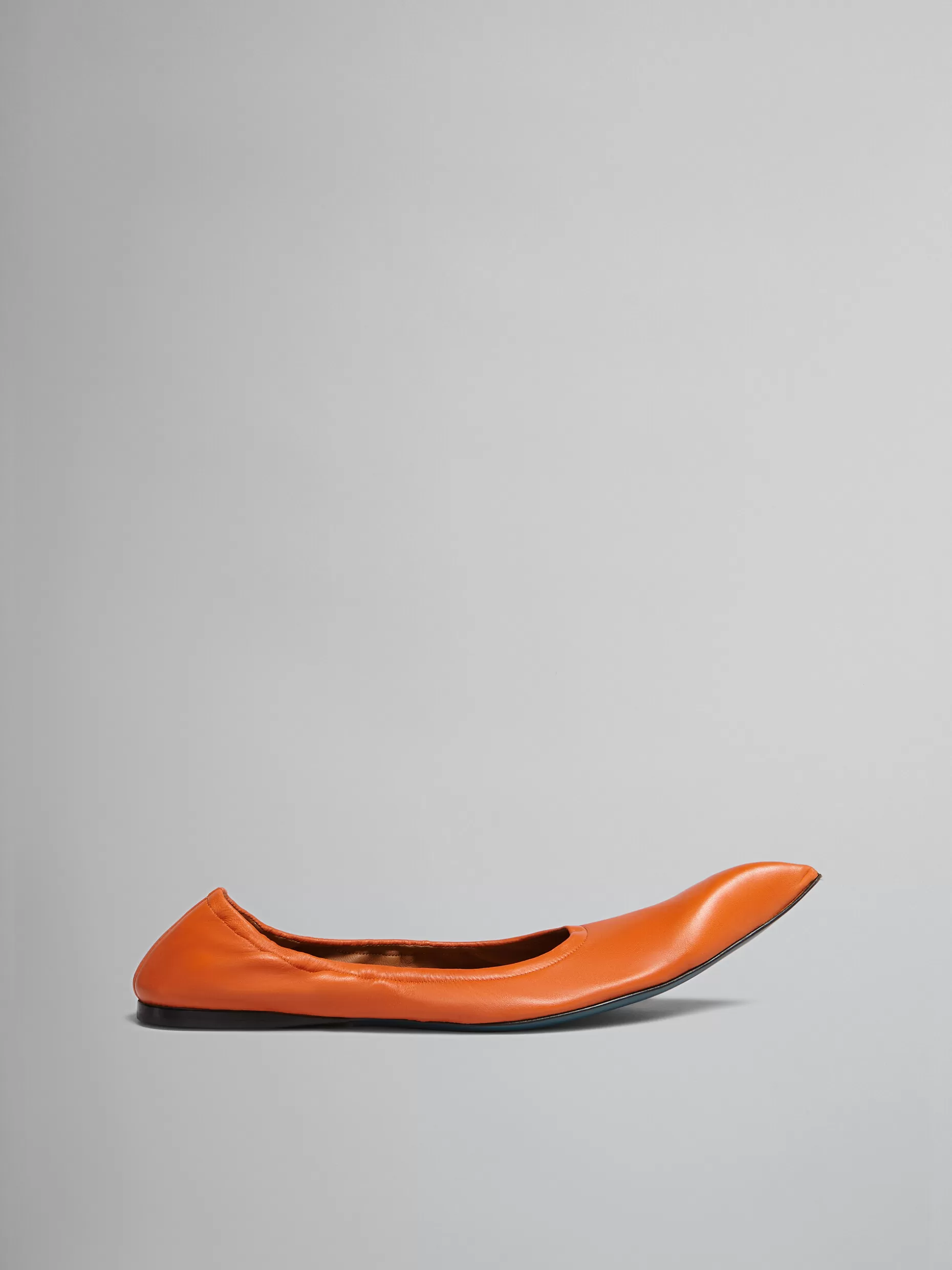 Women Marni Orange Nappa Pointed-Toe Ballet Flats