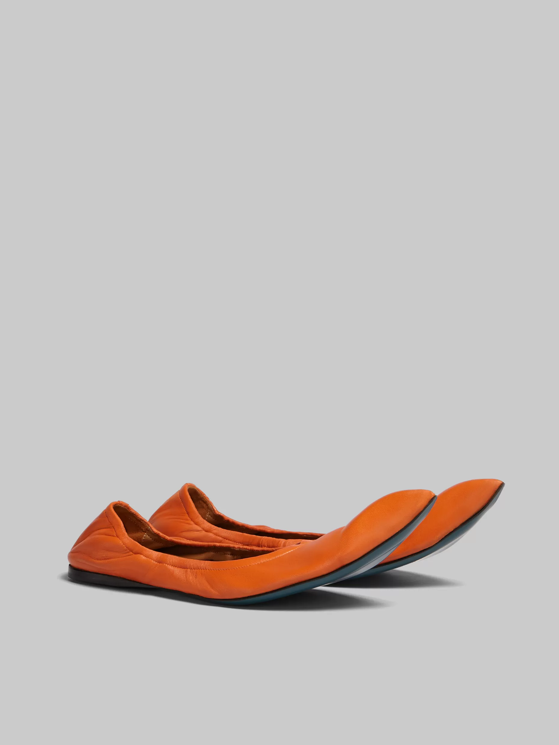 Women Marni Orange Nappa Pointed-Toe Ballet Flats