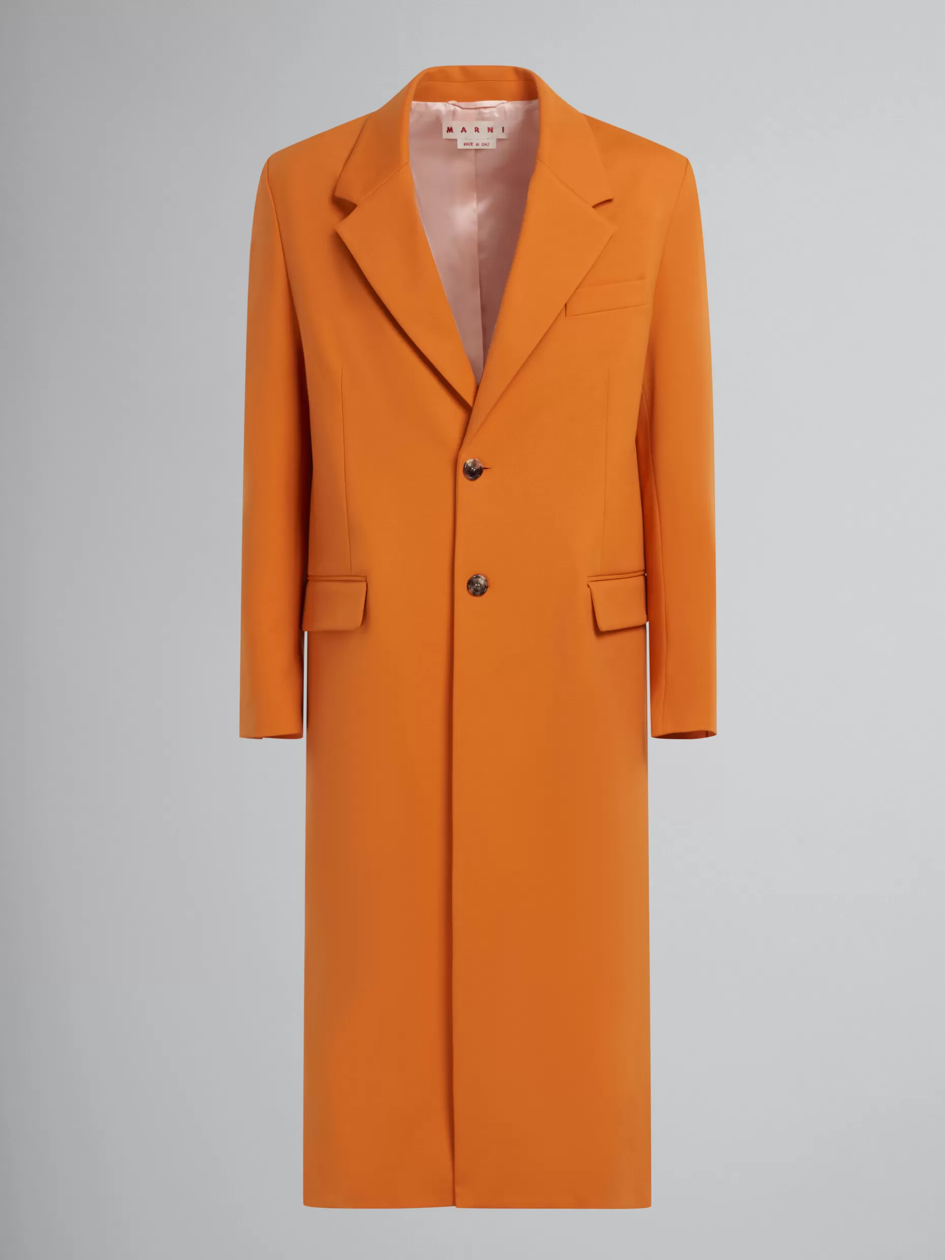 Women Marni Orange Single-Breasted Jersey Coat