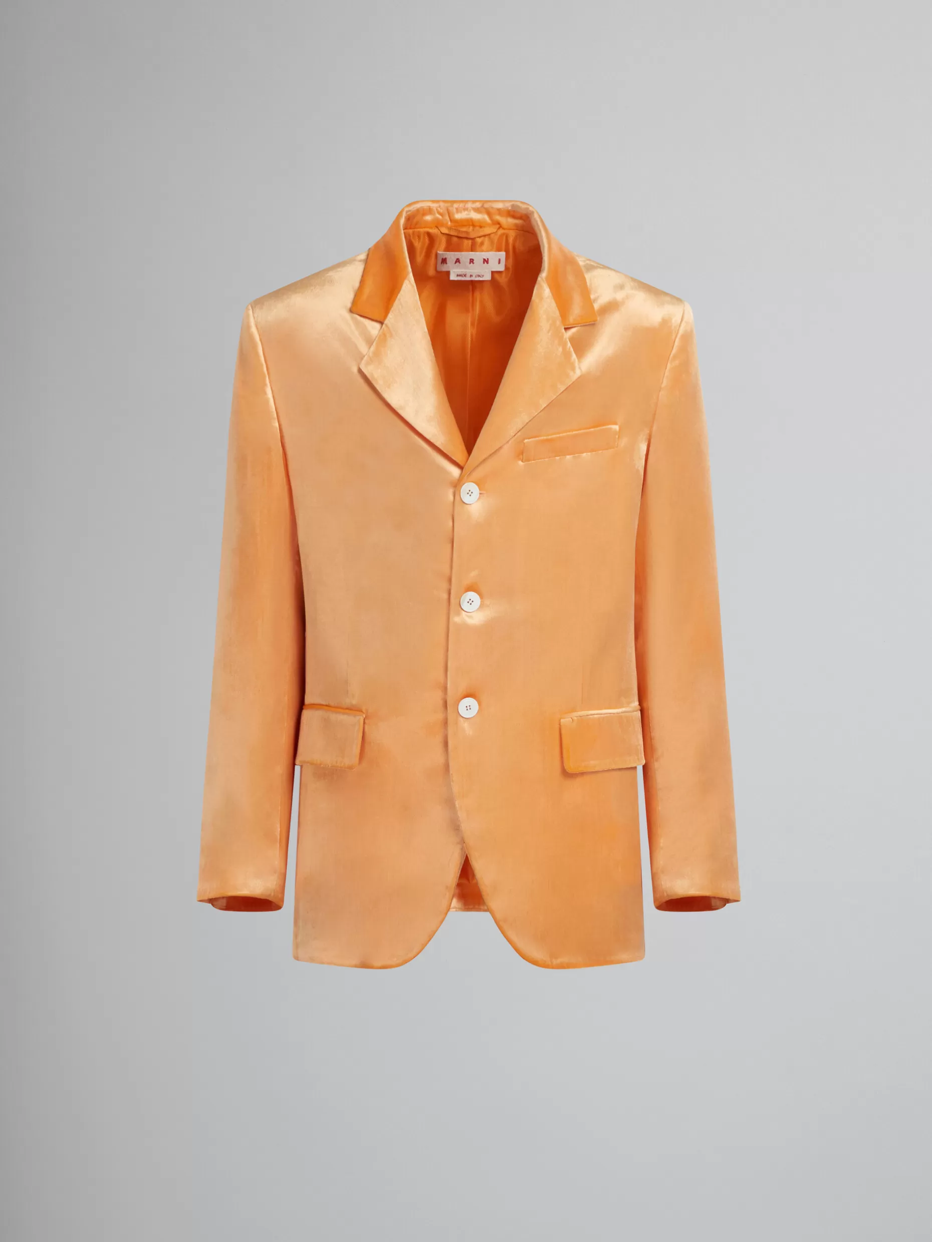 Men Marni Orange Single-Breasted Velvet Blazer