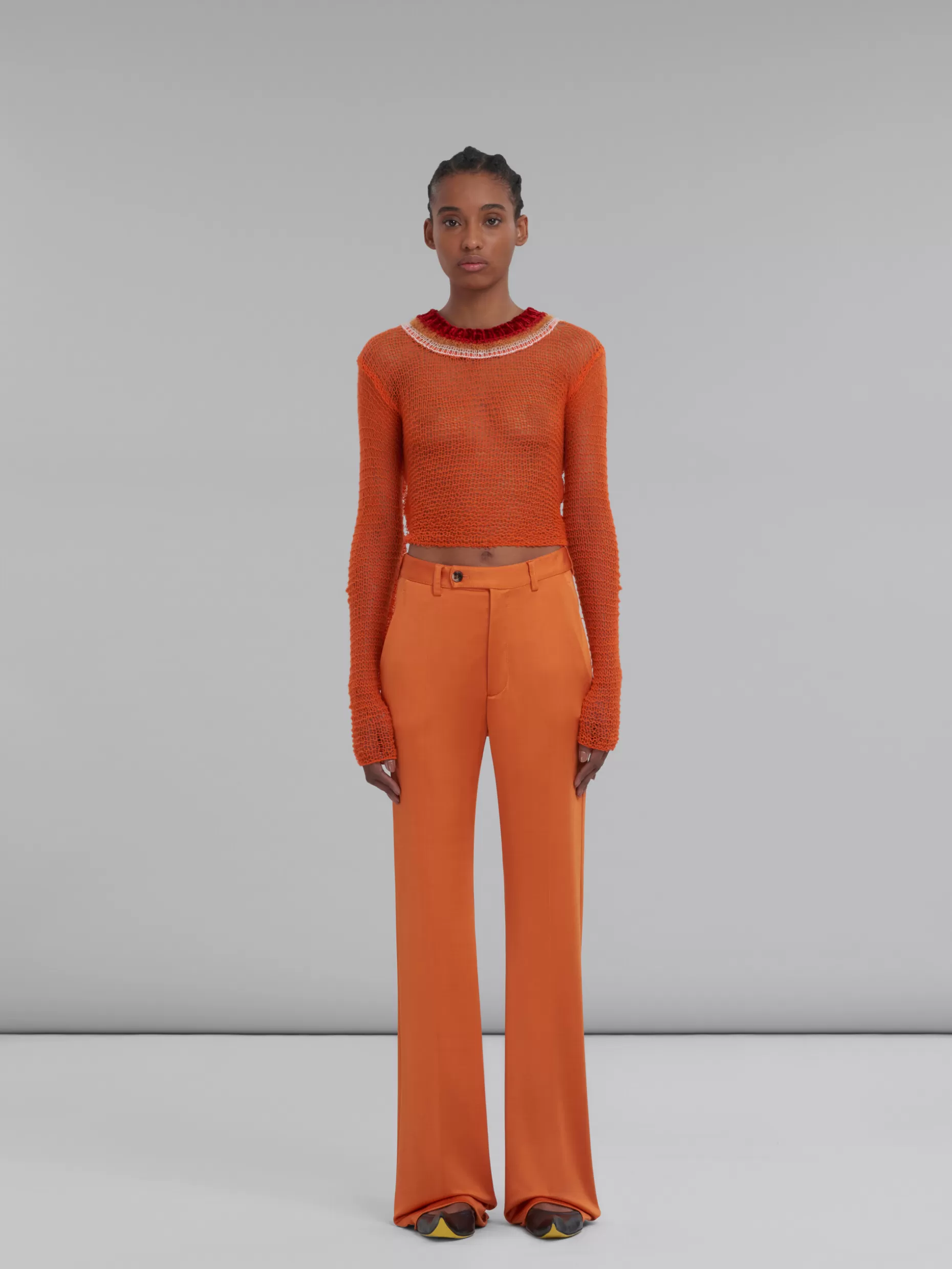 Women Marni Orange Stretch Jersey Trousers