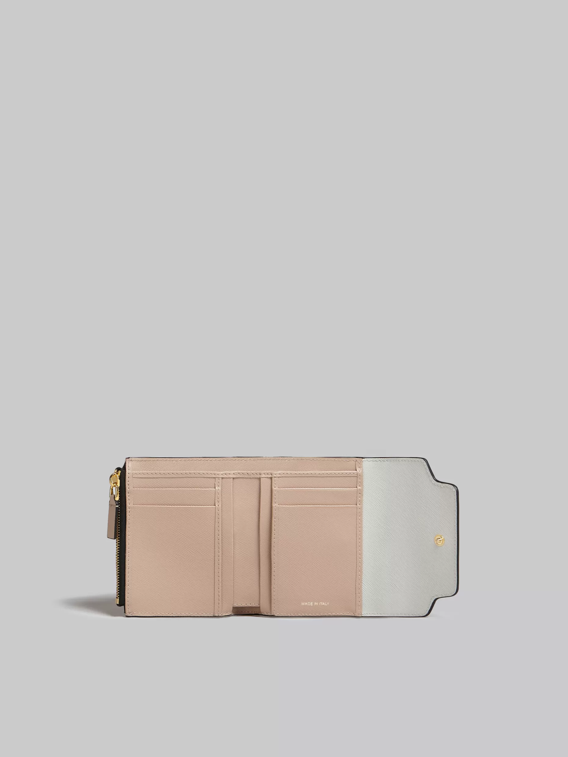 Women Marni Orange White And Beige Saffiano Leather Wallet