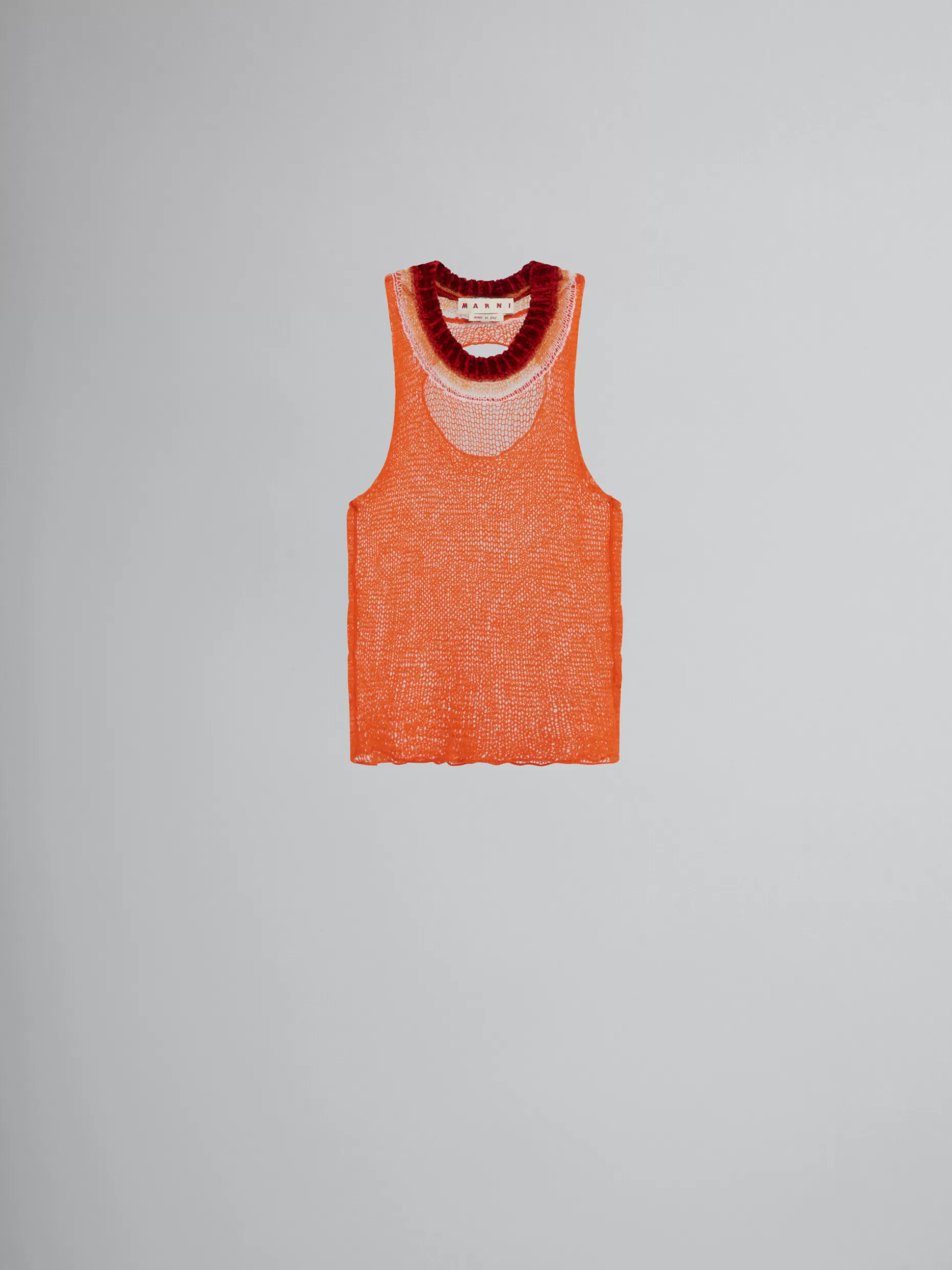 Men Marni Orange Wool-Cashmere Top With Cutout