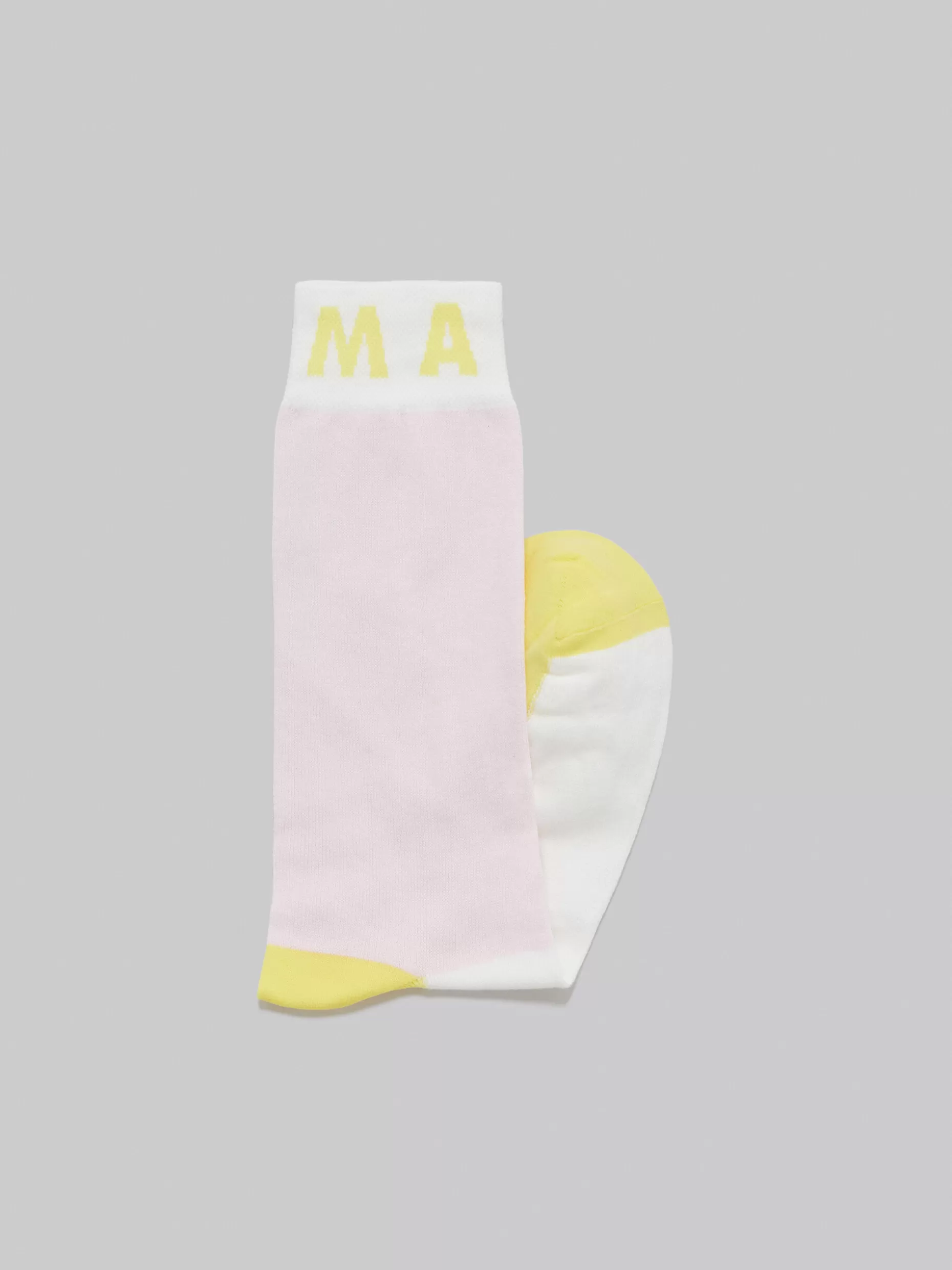 Women Marni Pink Cotton And Nylon Socks With Colour Blocks