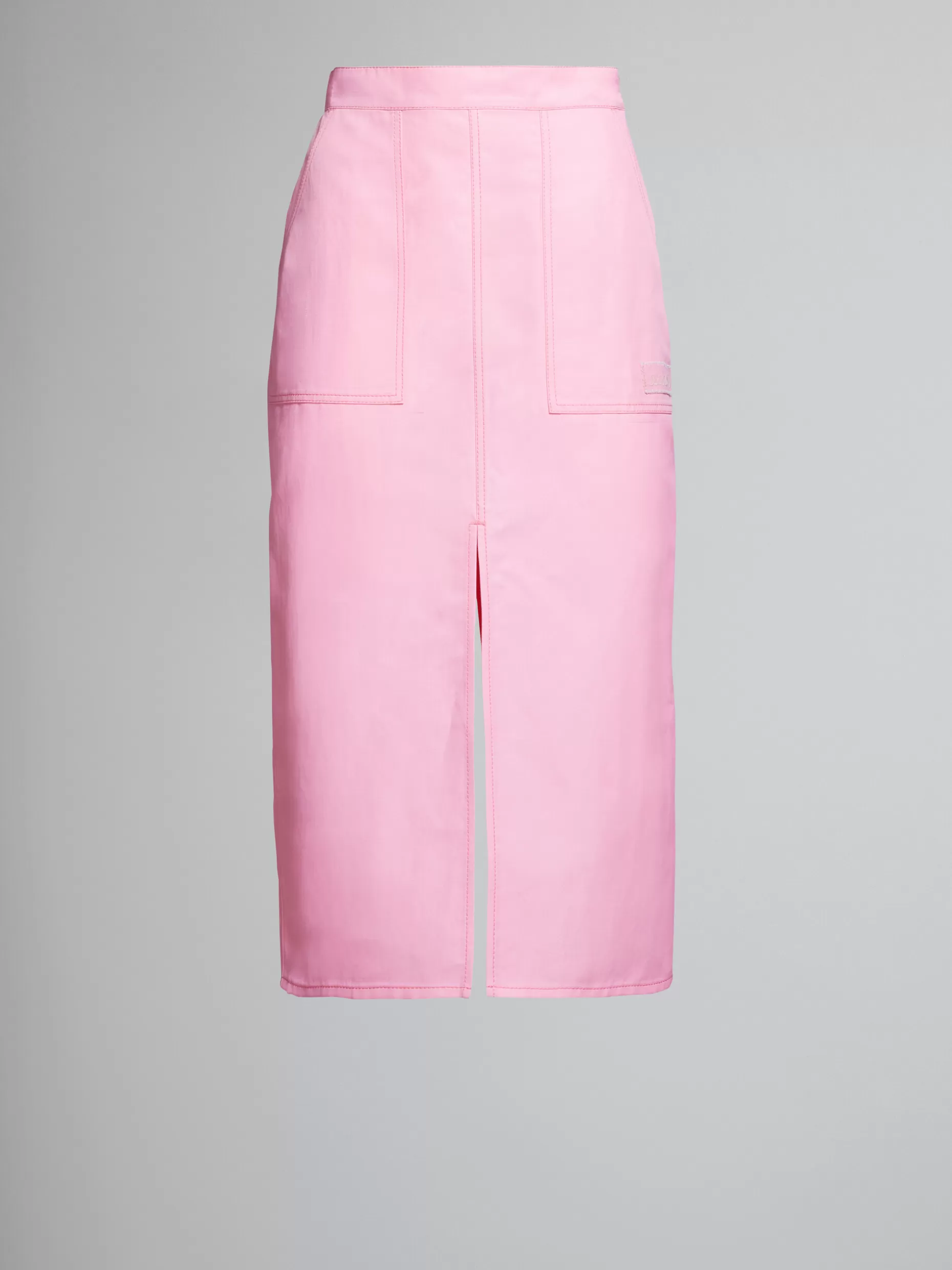 Women Marni Pink Skirt In Technical Cotton-Linen