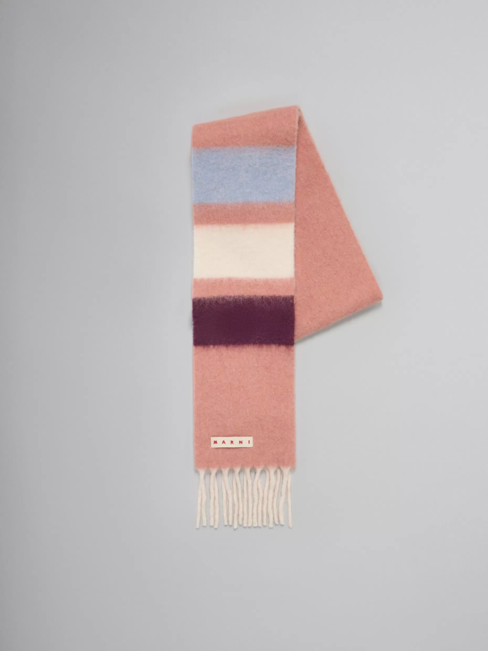 Women Marni Pink Striped Alpaca Scarf