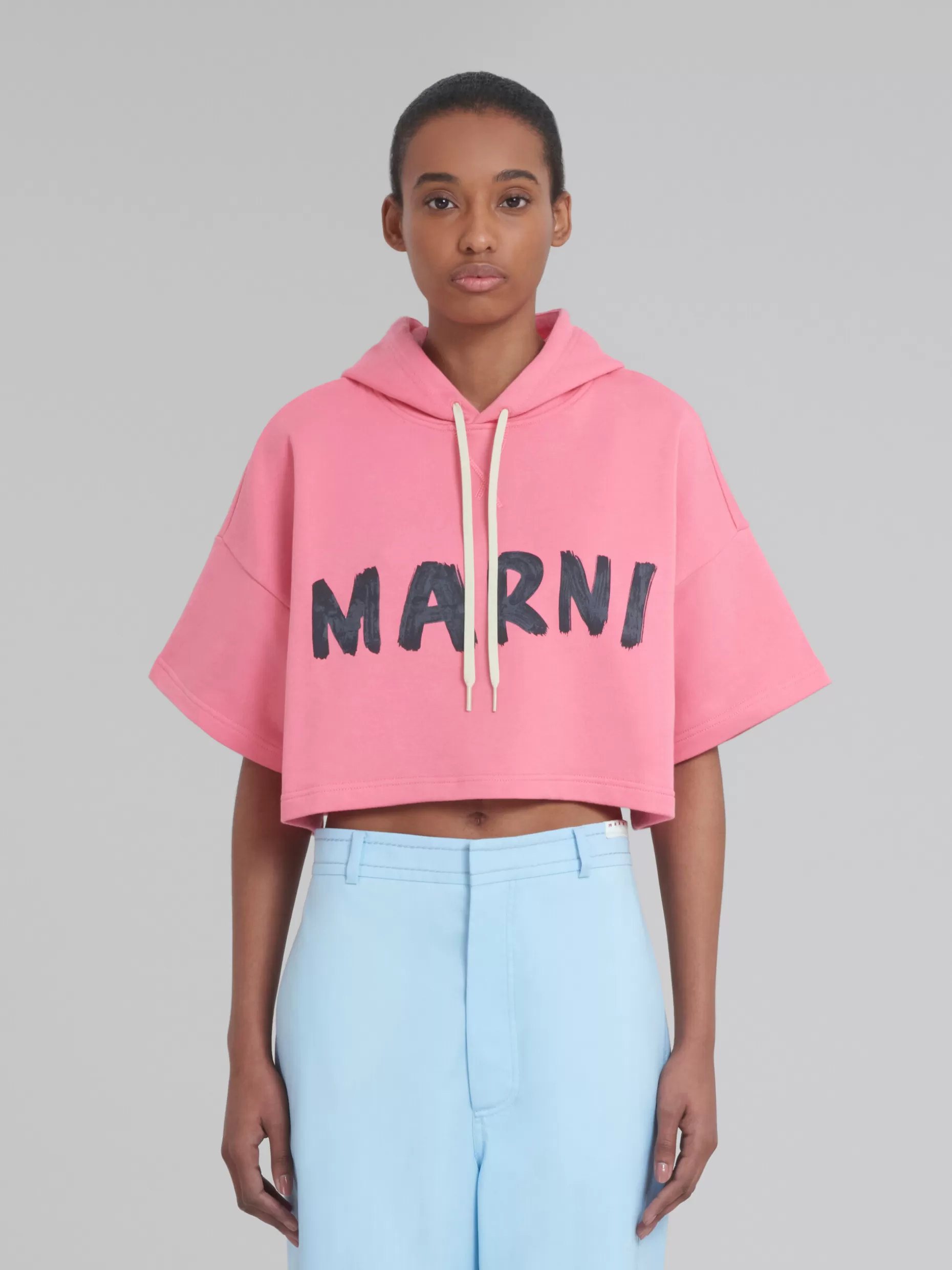 Women Marni Pink Sweatshirt In Bio Cotton With Logo