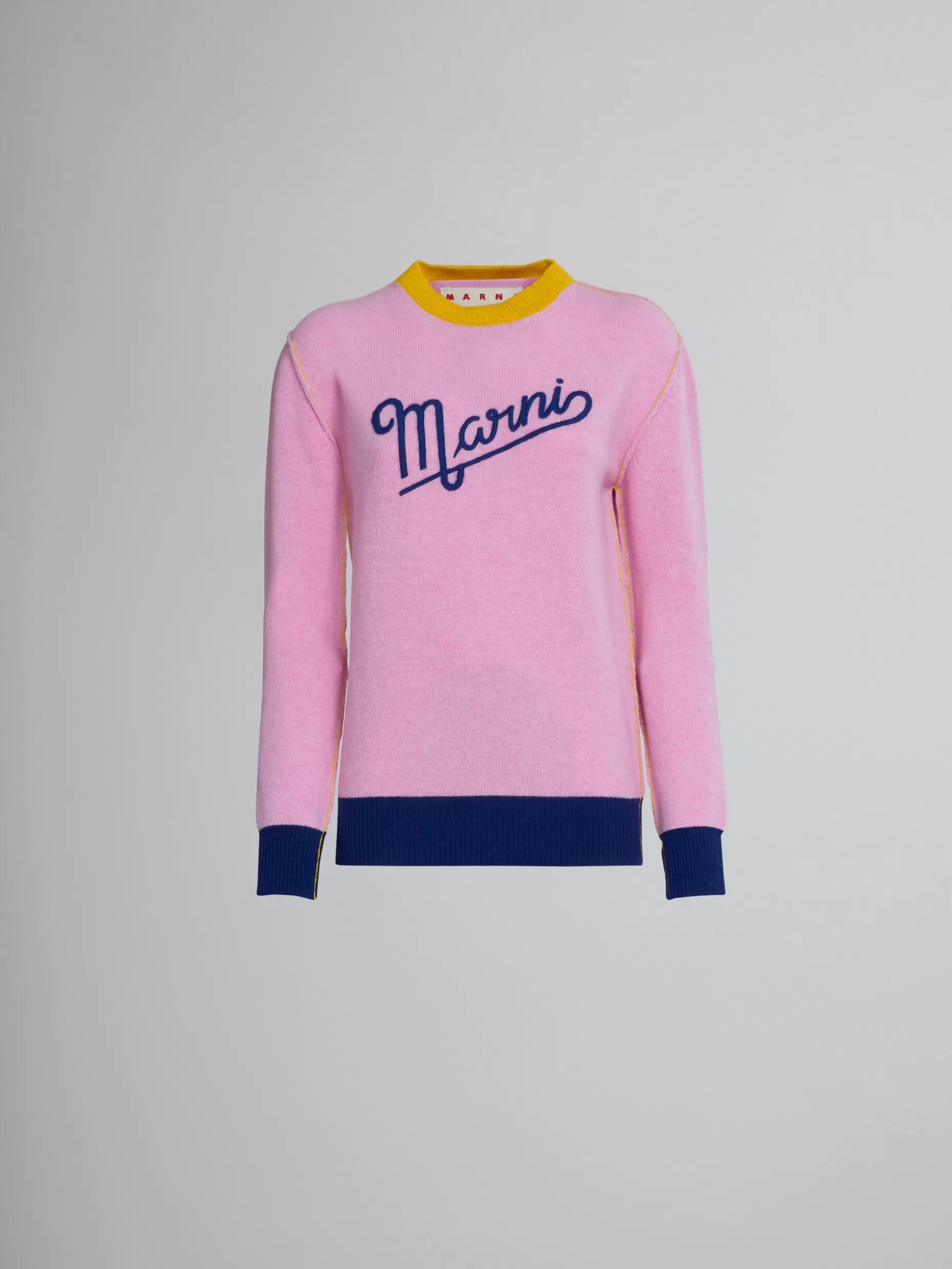 Women Marni Pink Wool Sweater With Logo