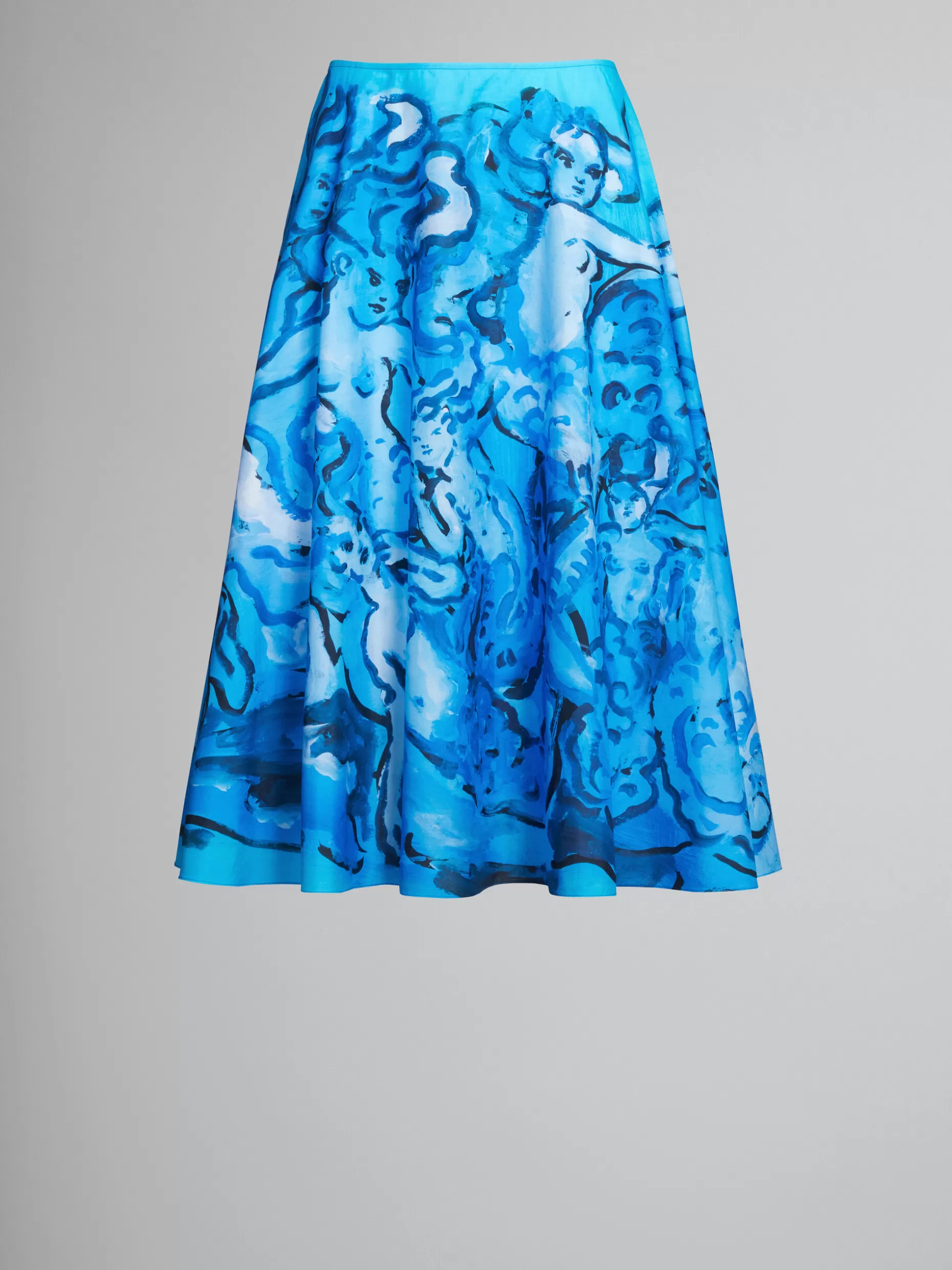 Women Marni Printed Full Poplin Skirt