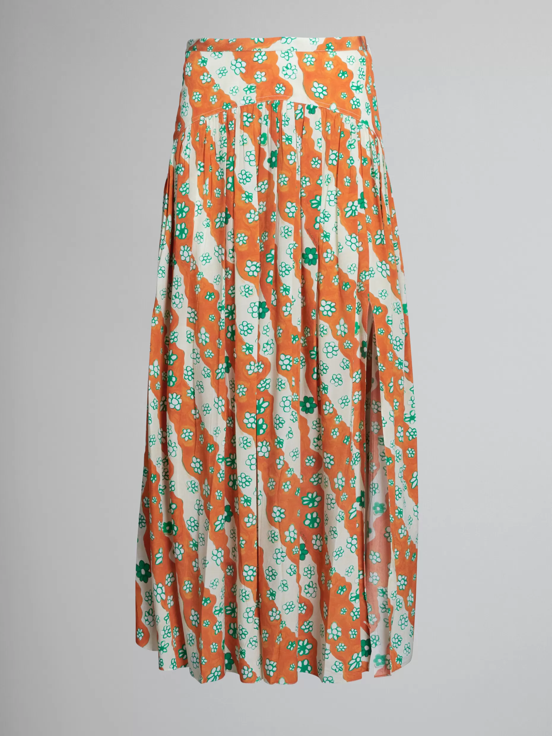 Women Marni Printed Long Silk Skirt