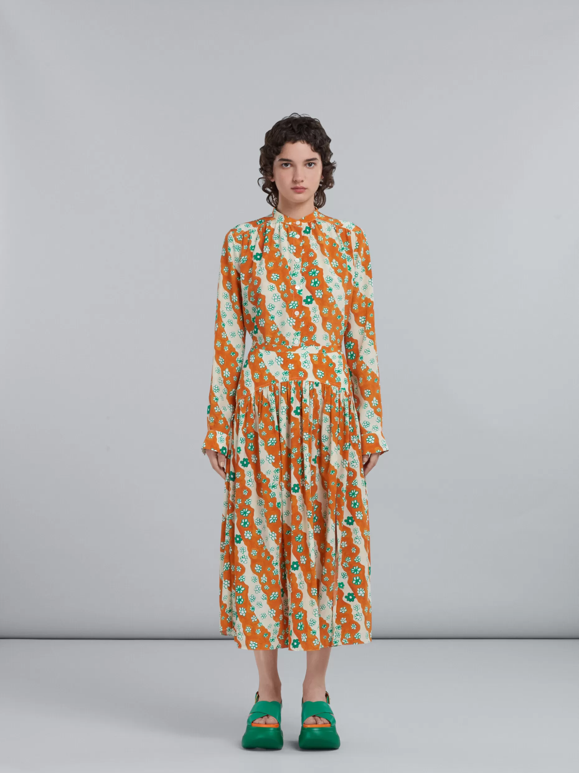 Women Marni Printed Long Silk Skirt