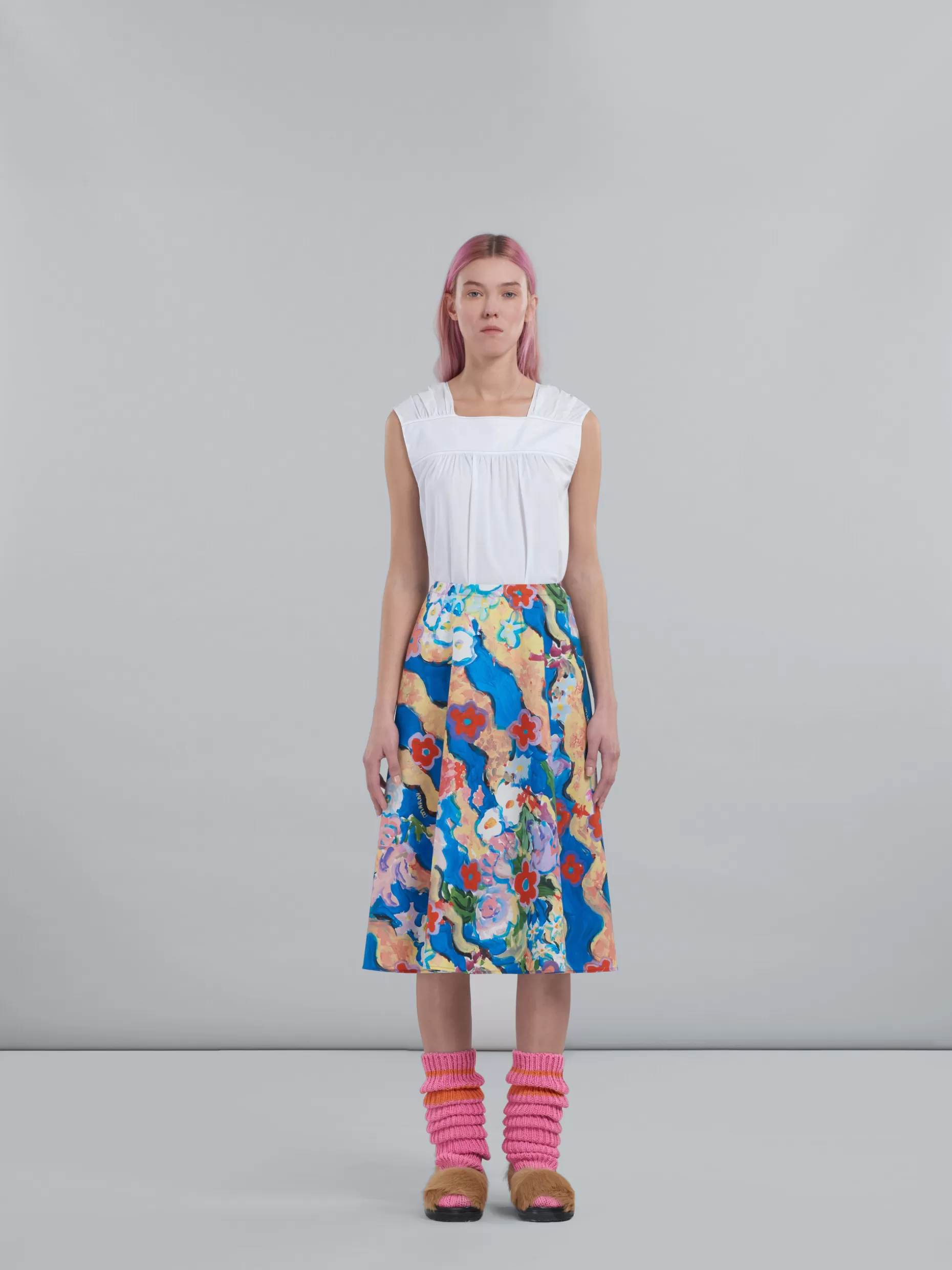 Women Marni Printed Poplin Skirt