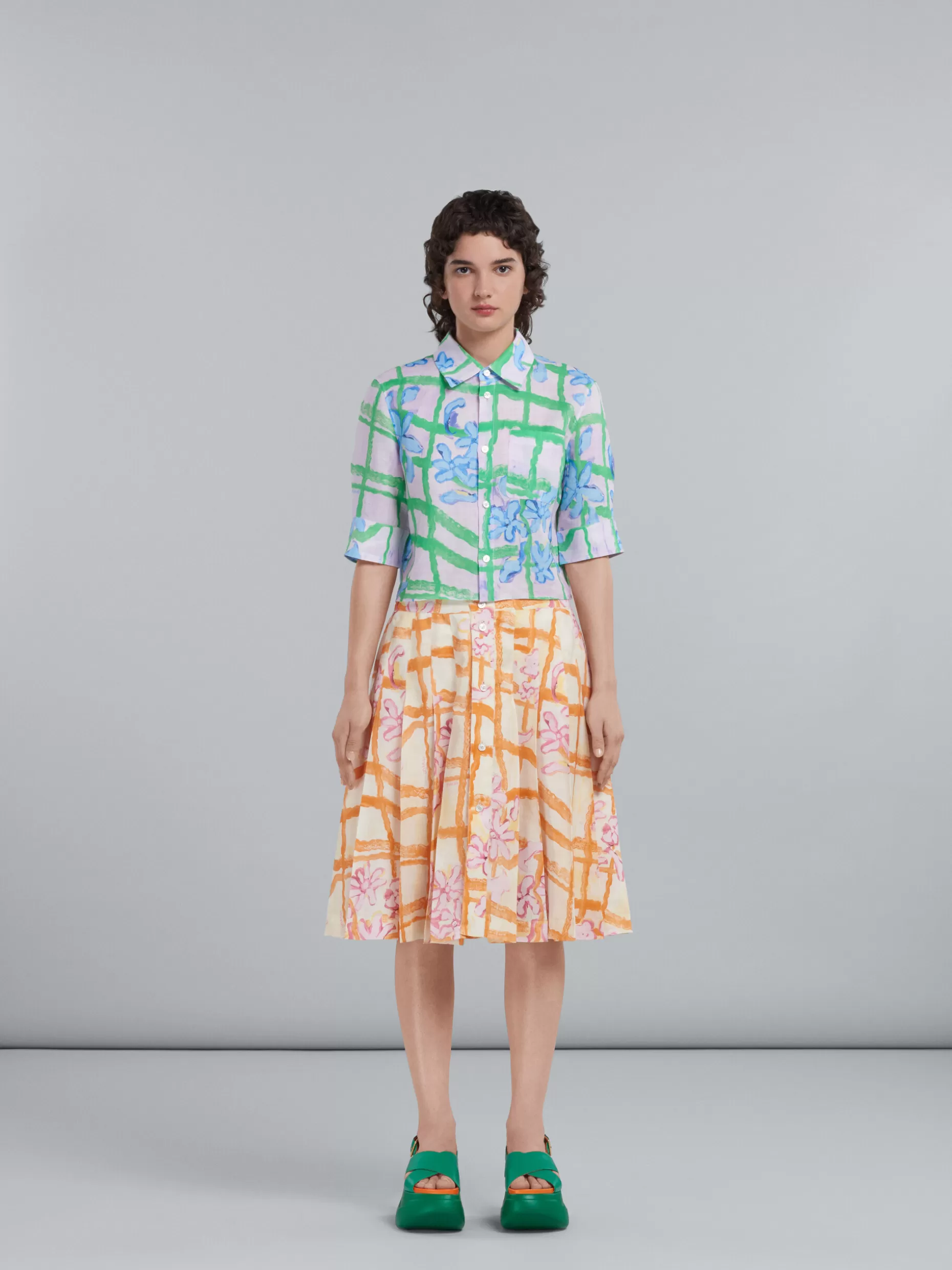 Women Marni Printed Ramié Skirt