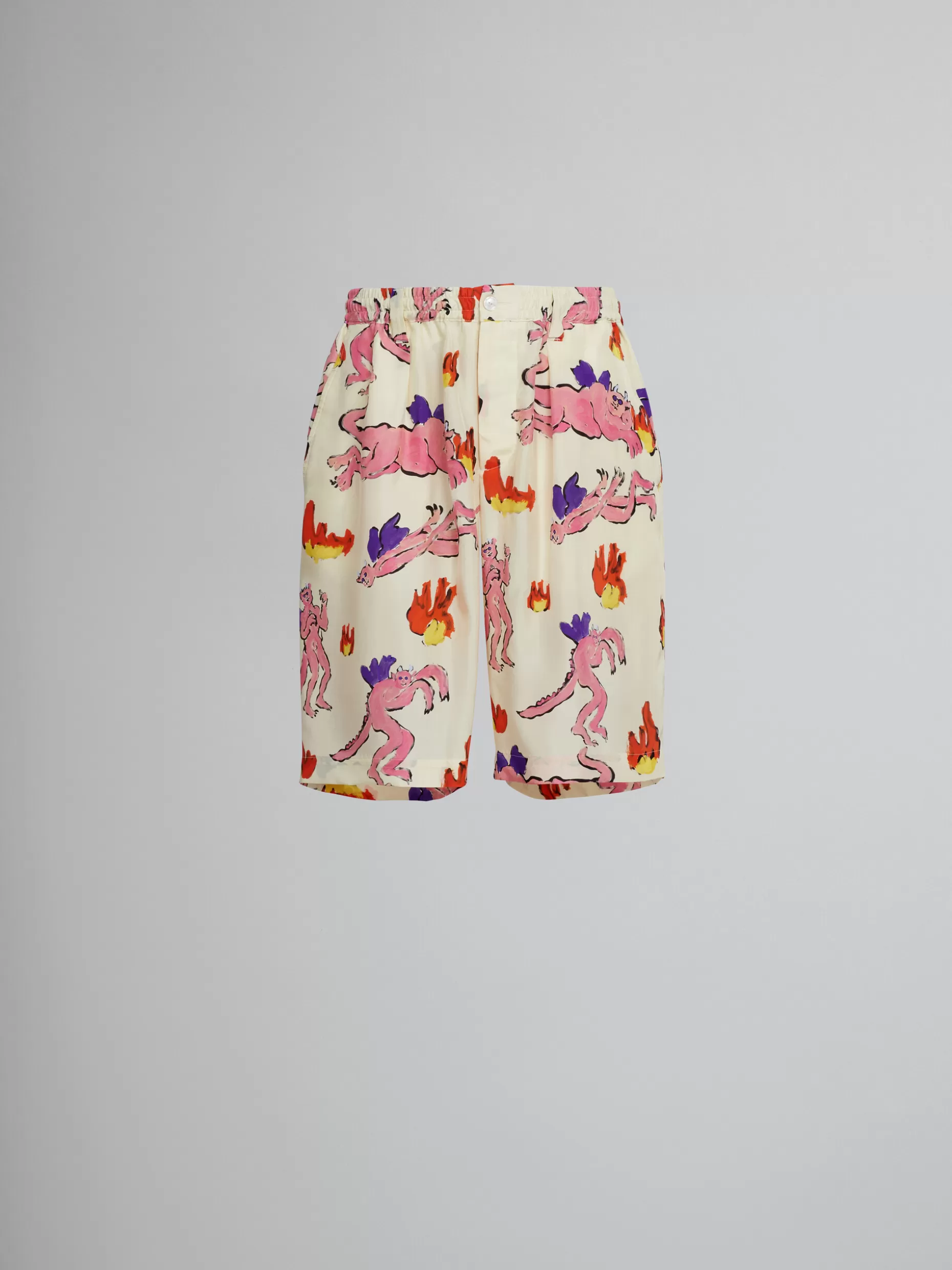 Men Marni Printed Silk Shorts