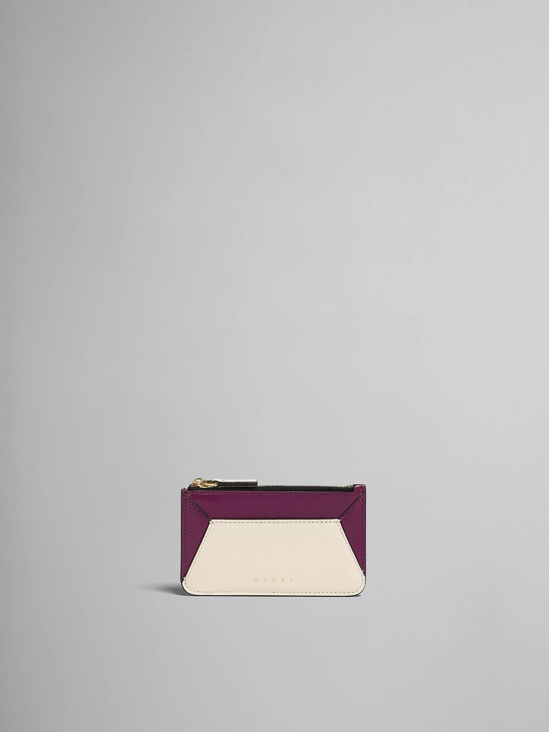 Women Marni Purple And White Leather Card Case