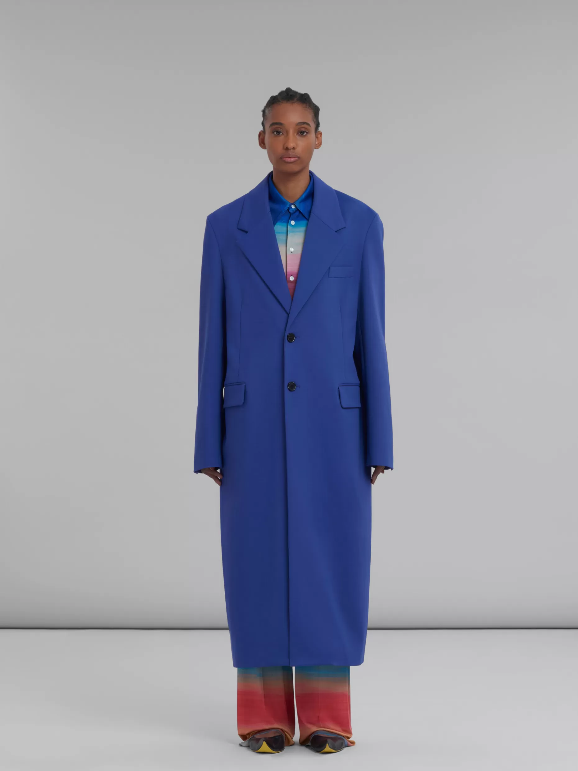 Women Marni Purple Single-Breasted Jersey Coat