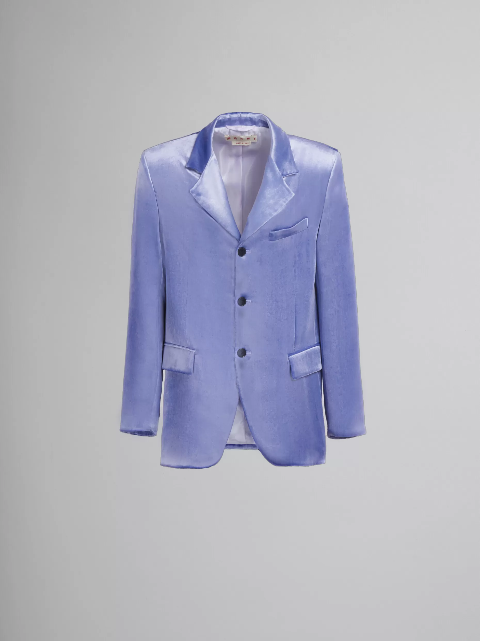 Men Marni Purple Single-Breasted Velvet Blazer