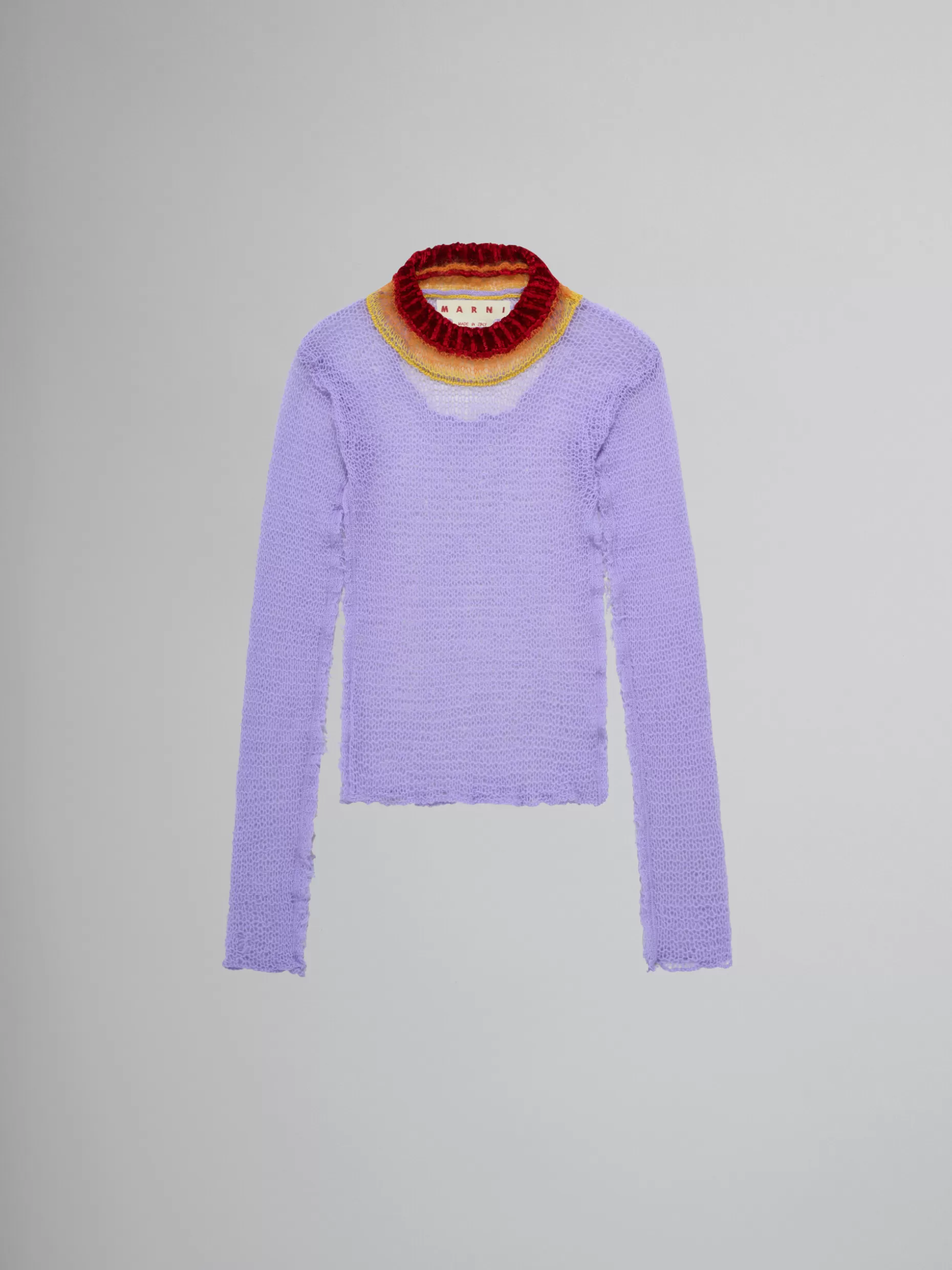 Women Marni Purple Wool And Cashmere Mesh Jumper With Cutout