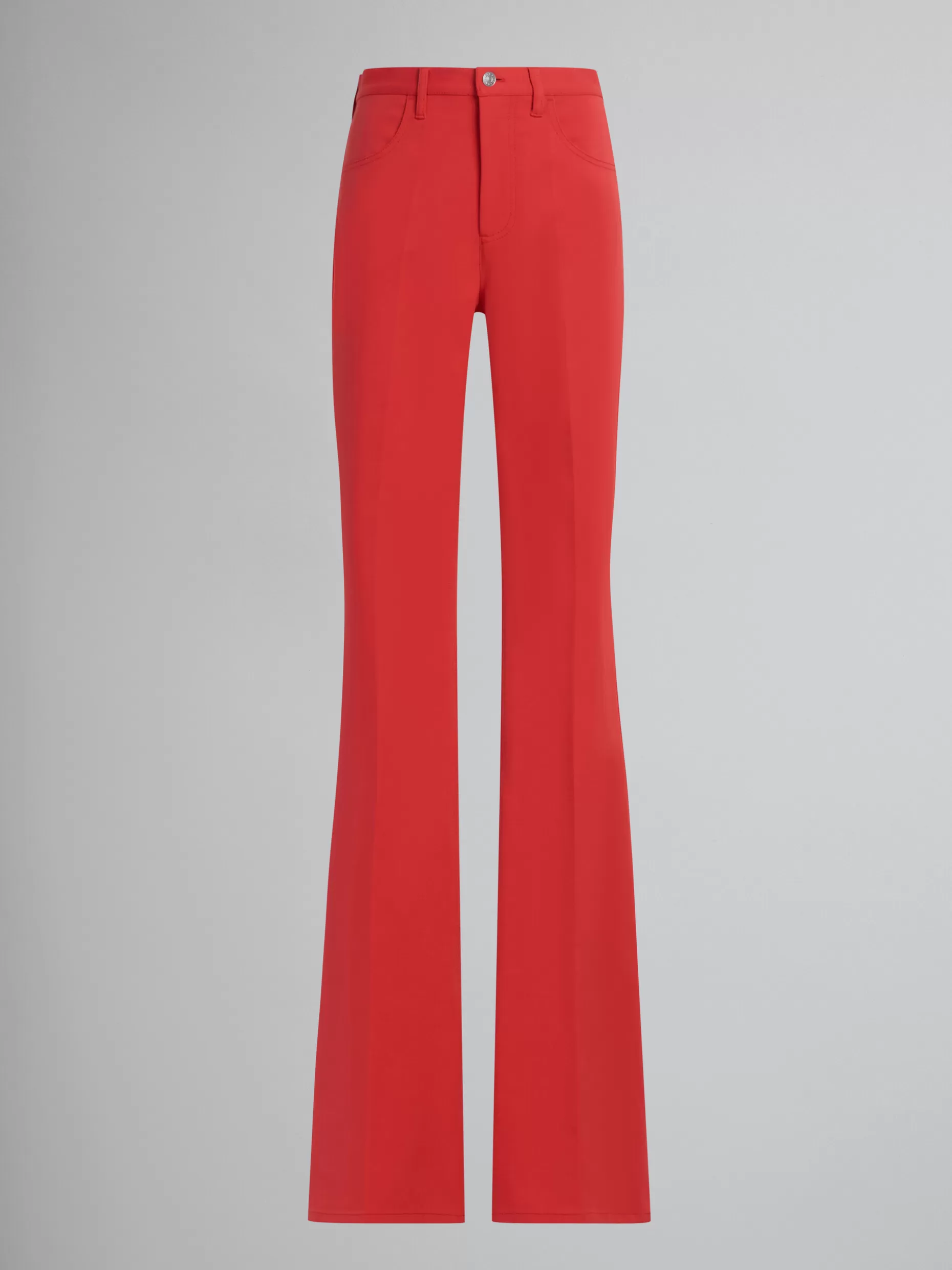 Women Marni Red Flared Jersey Trousers