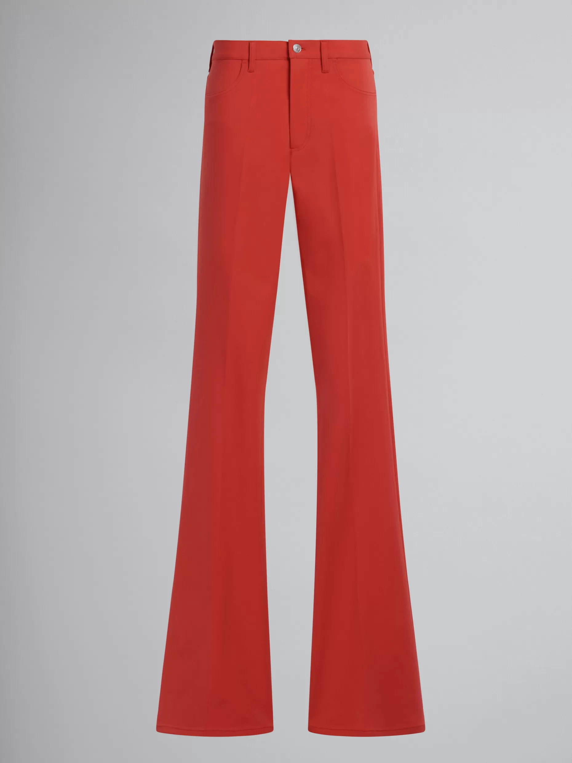 Men Marni Red Flared Trousers In Stretch Jersey