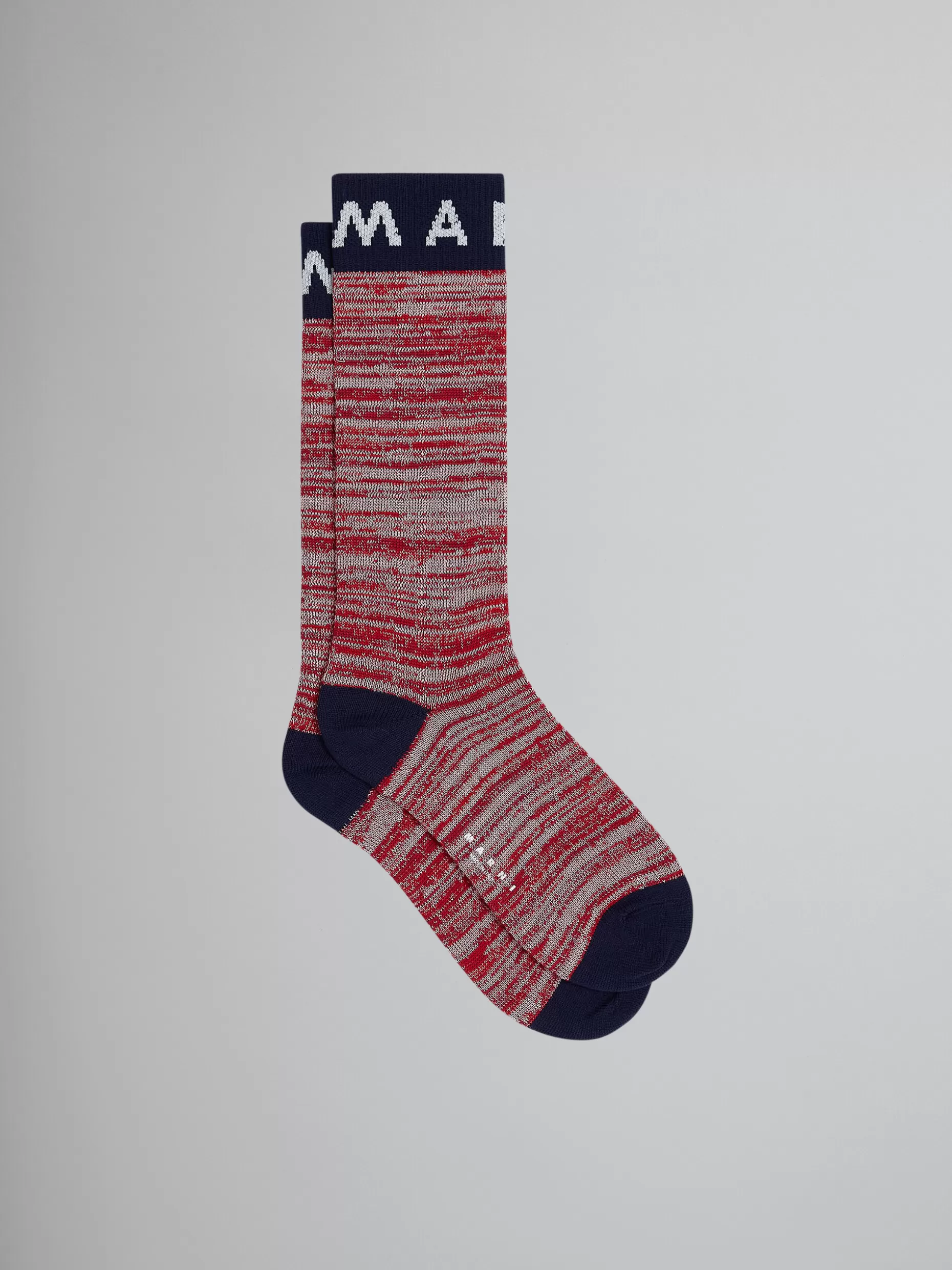 Women Marni Red Mouliné Cotton And Nylon Socks