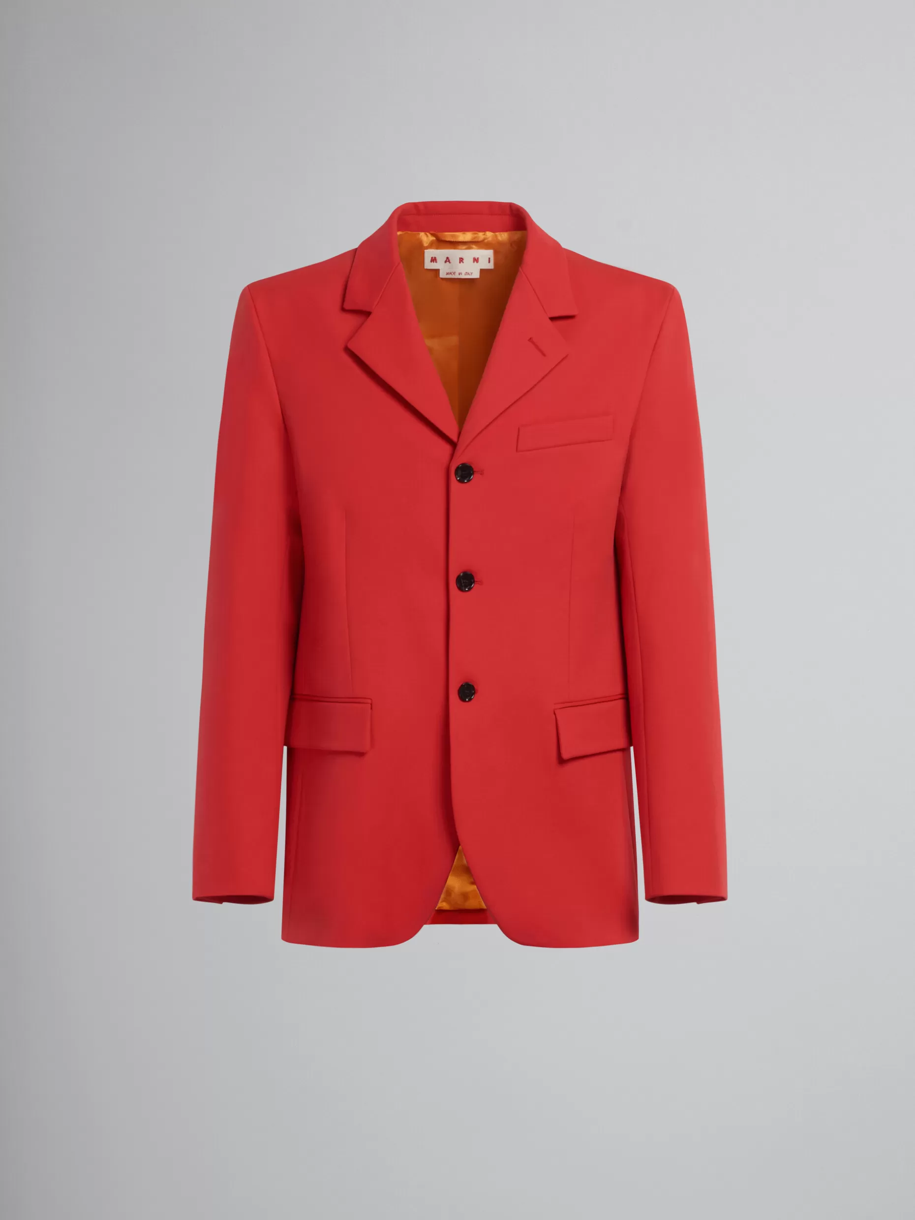 Men Marni Red Single-Breasted Blazer In Stretch-Jersey