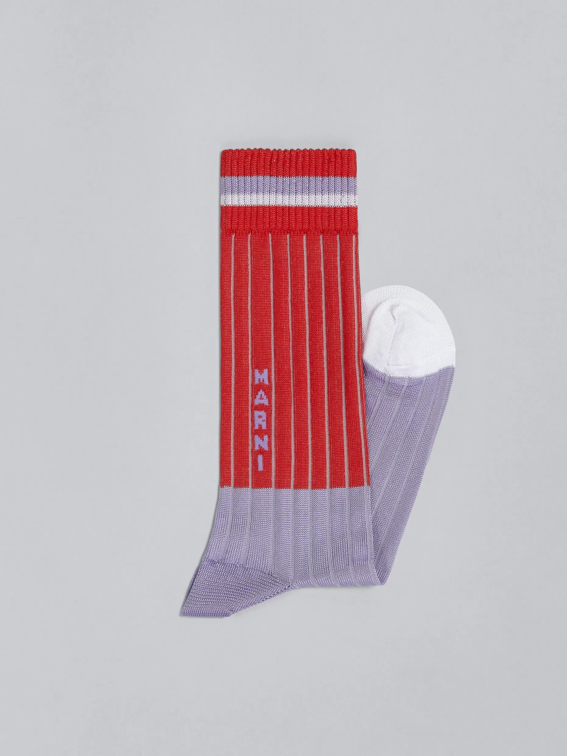 Women Marni Red Two-Tone Viscose Socks