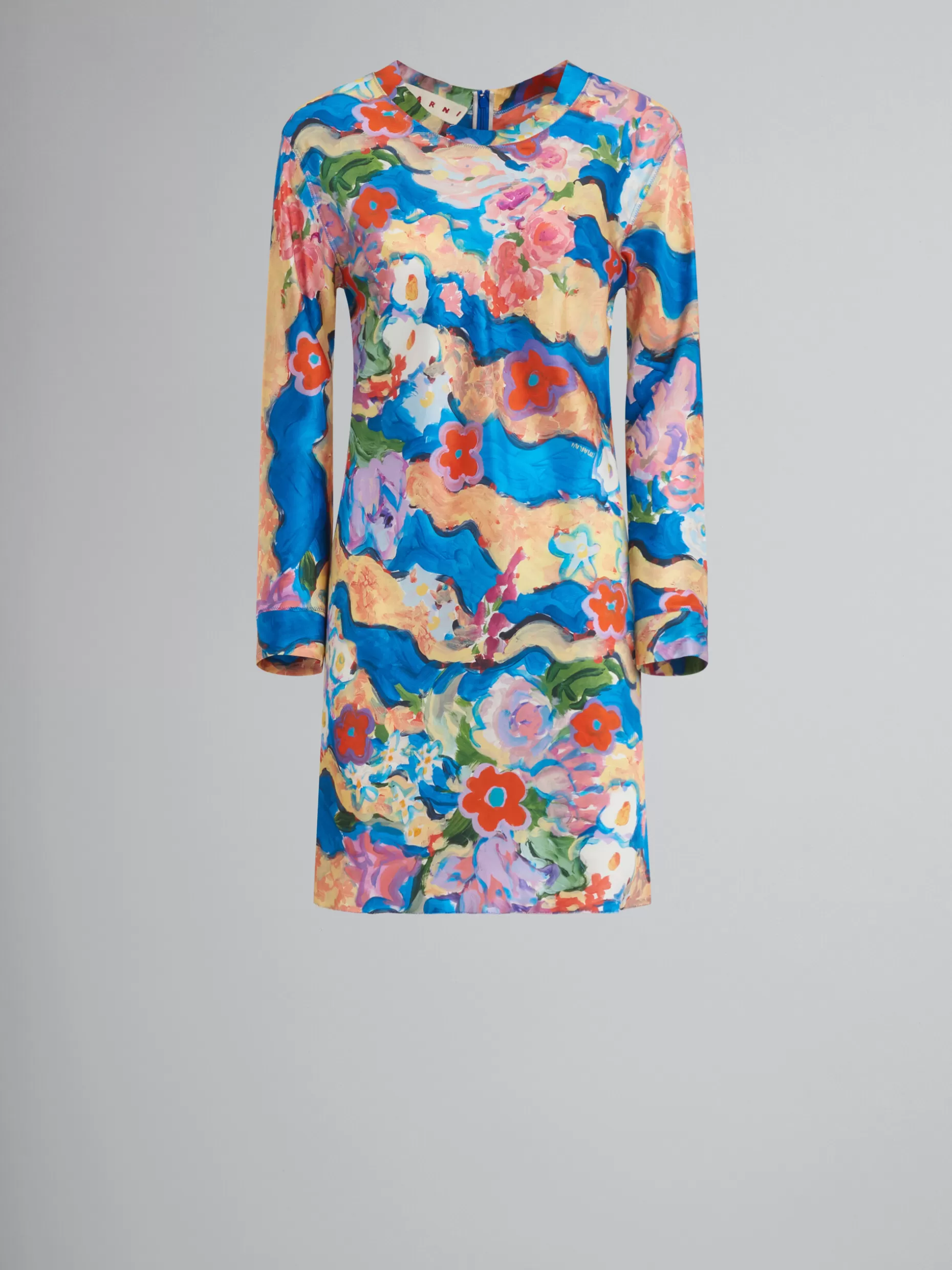 Women Marni Short Printed Satin Dress