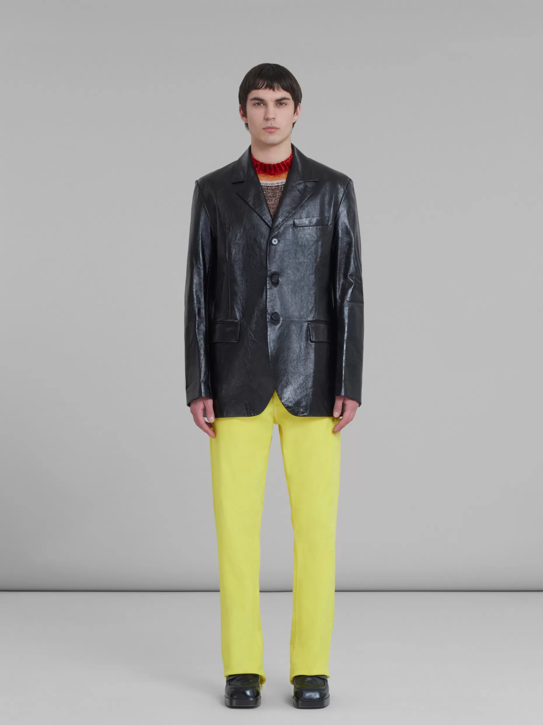 Men Marni Single-Breasted Blazer In Ultralight Naplak Leather