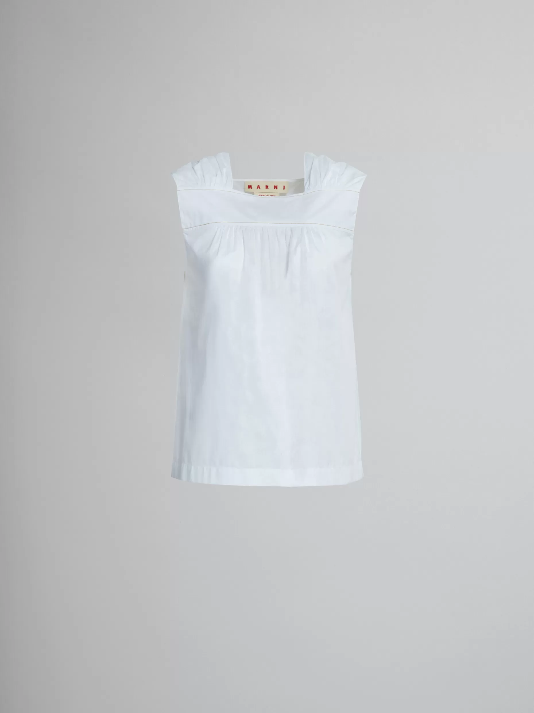 Women Marni Square-Neck Top In White Bio Poplin