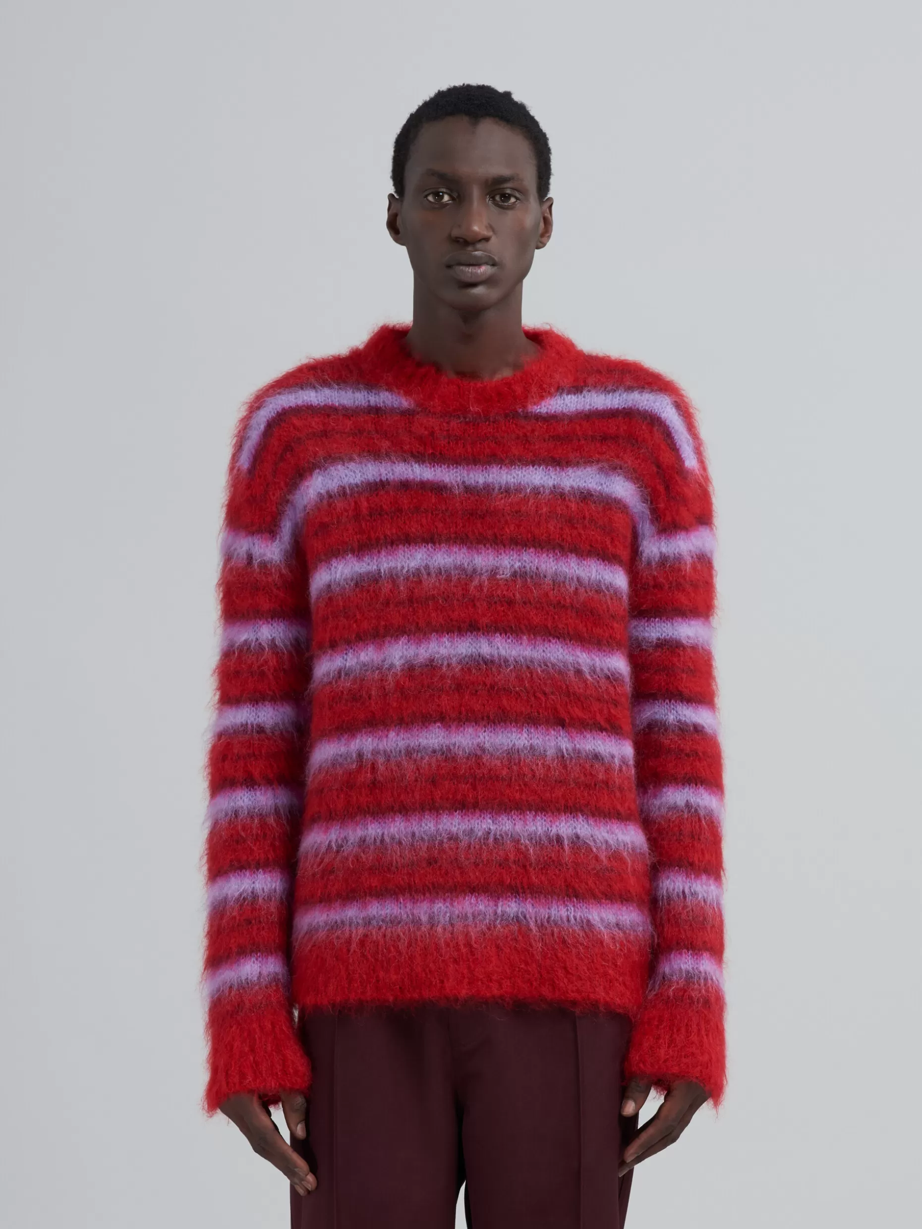 Men Marni Striped Brushed Mohair Sweater