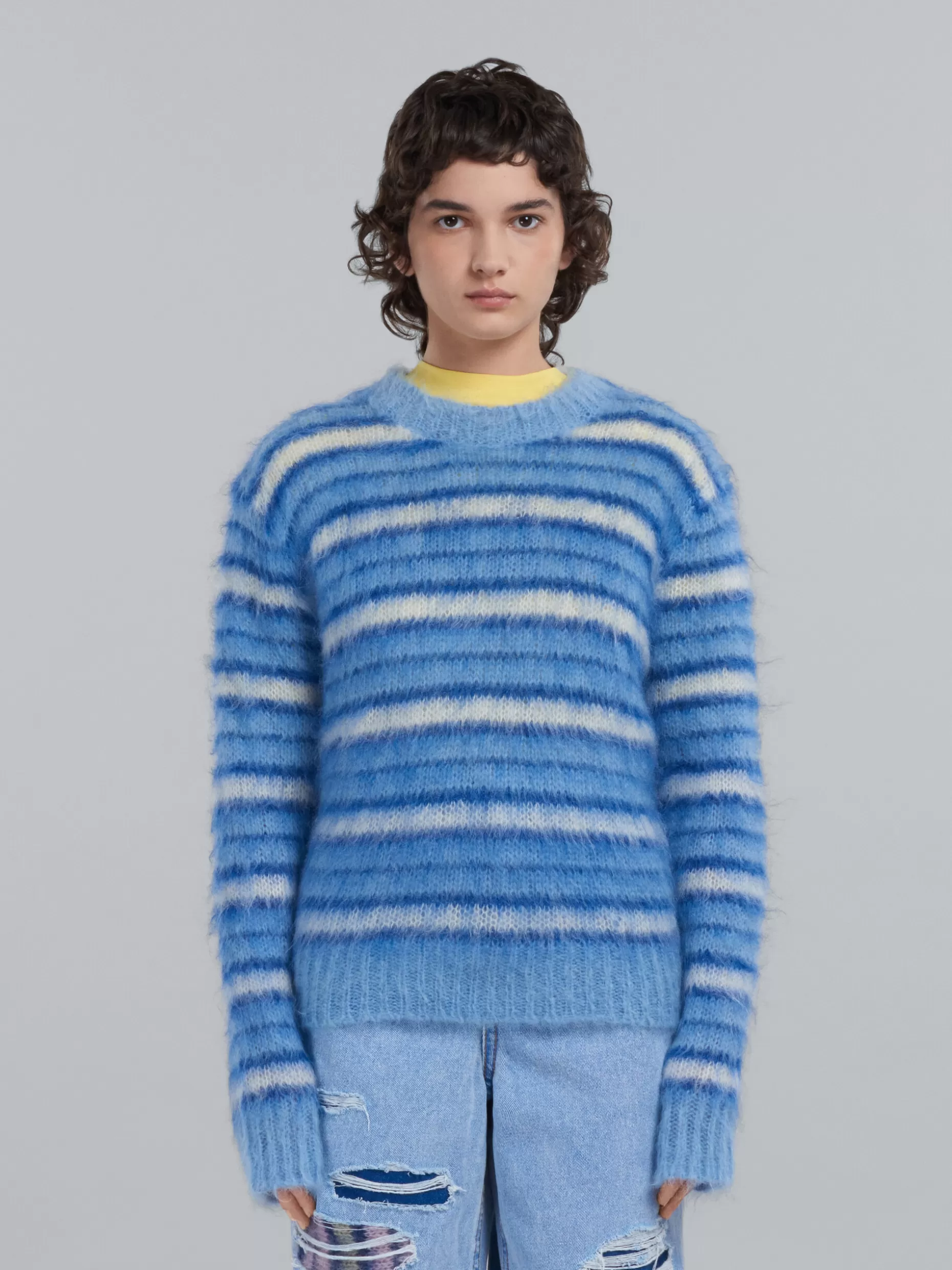 Women Marni Stripes Mohair And Wool Sweater