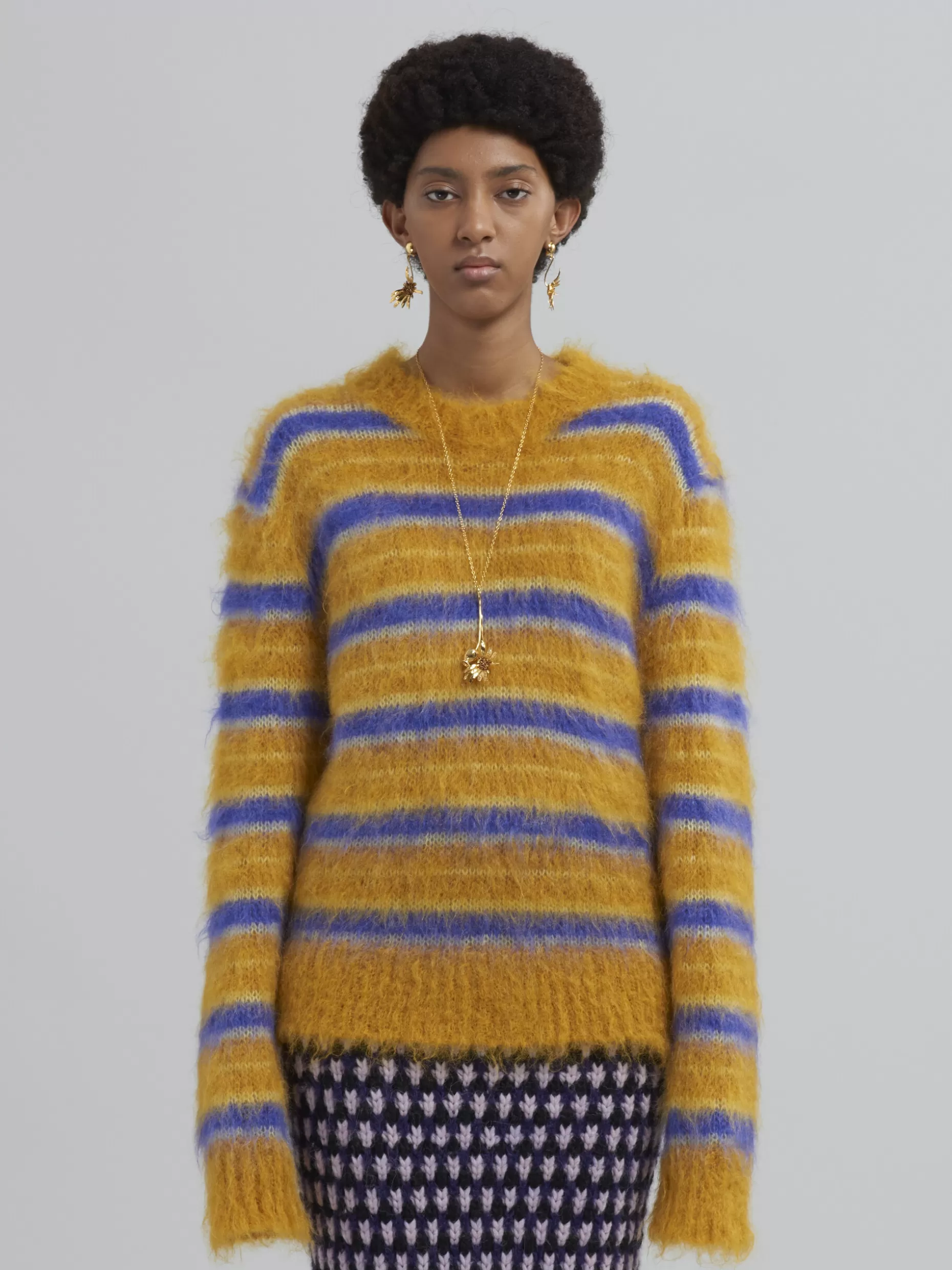 Women Marni Stripes Mohair And Wool Sweater