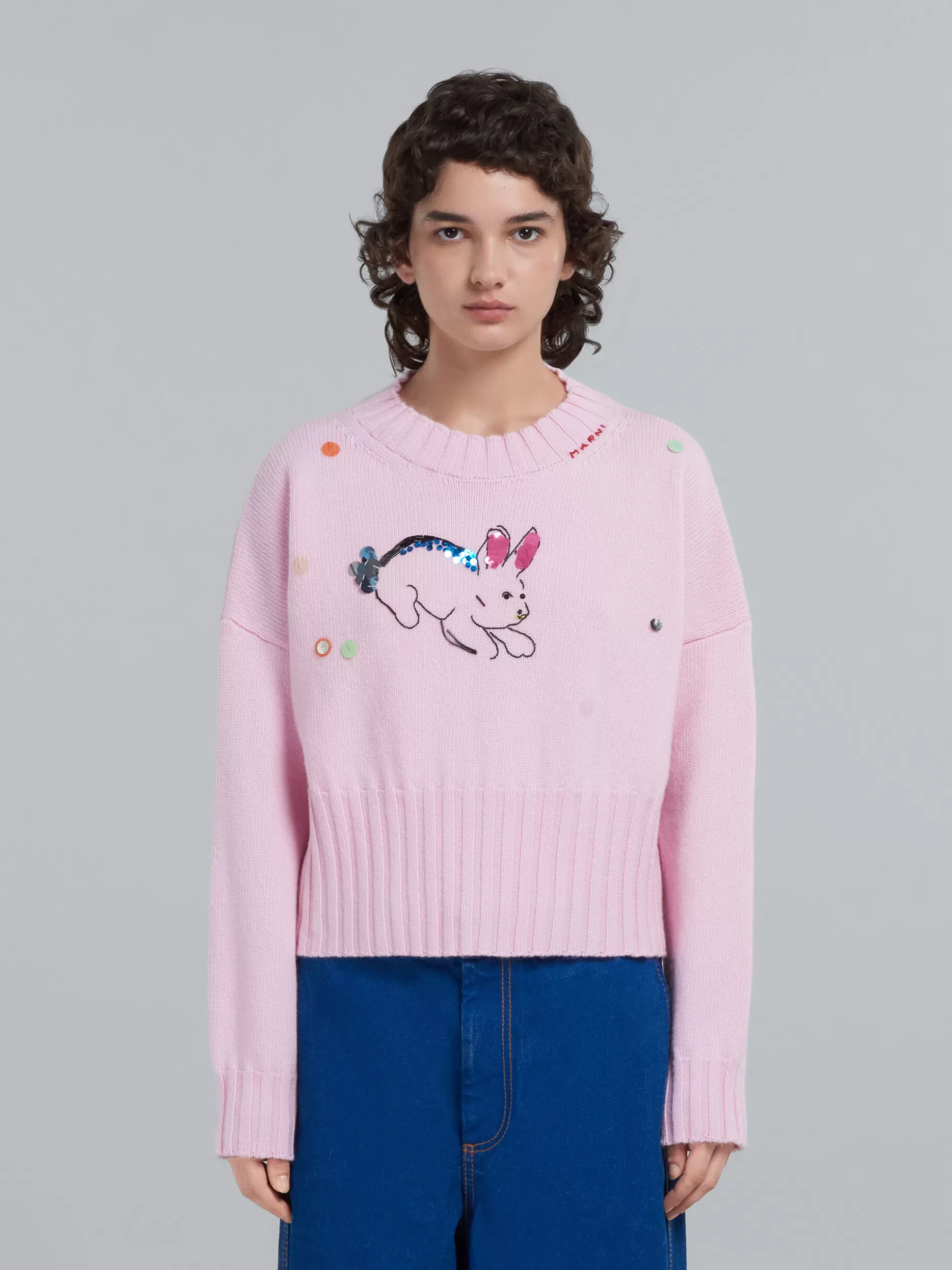 Women Marni Sweater With Rabbit Embroidery