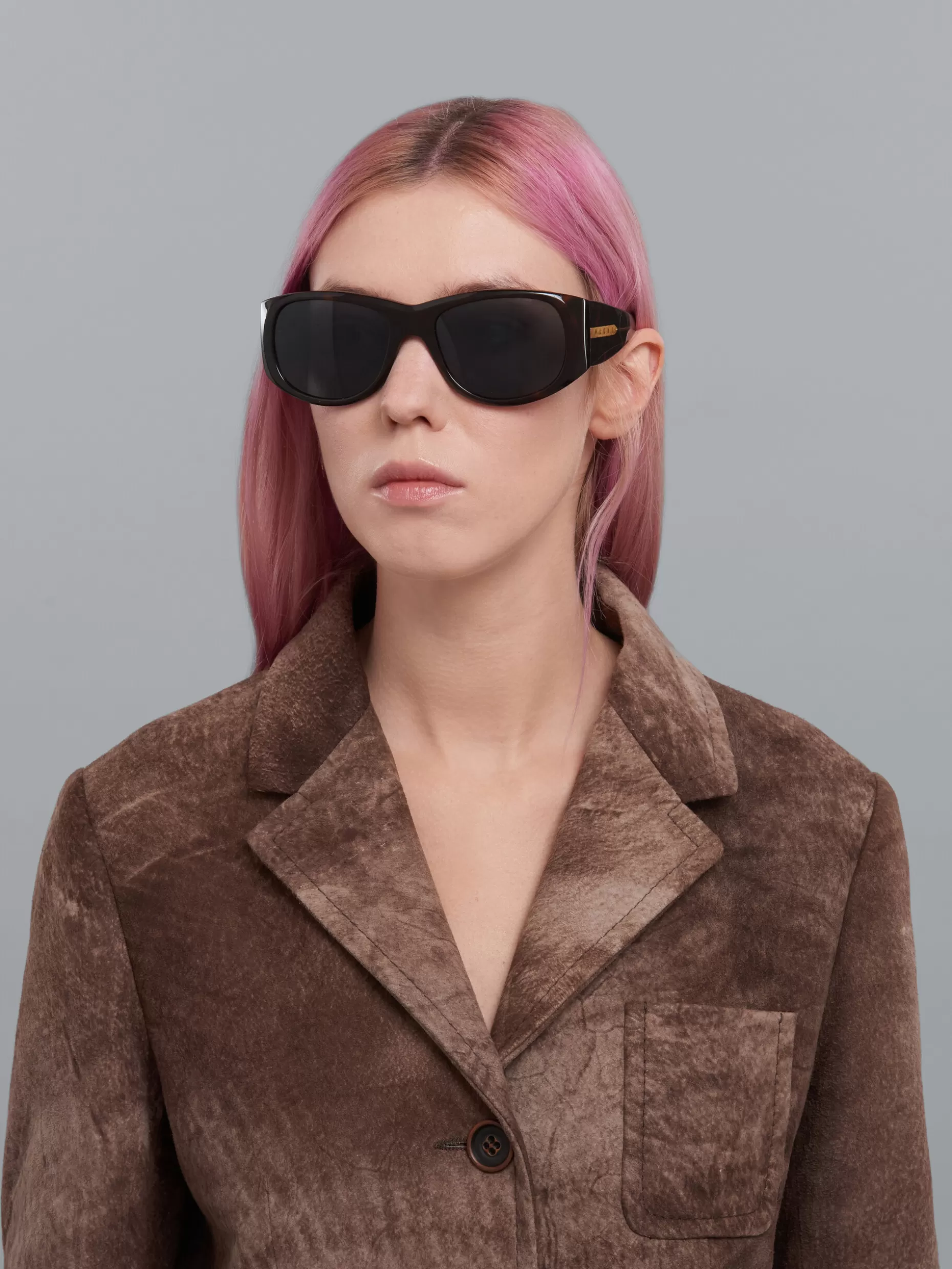 Women Marni Tortoiseshell Orinoco River Acetate Sunglasses