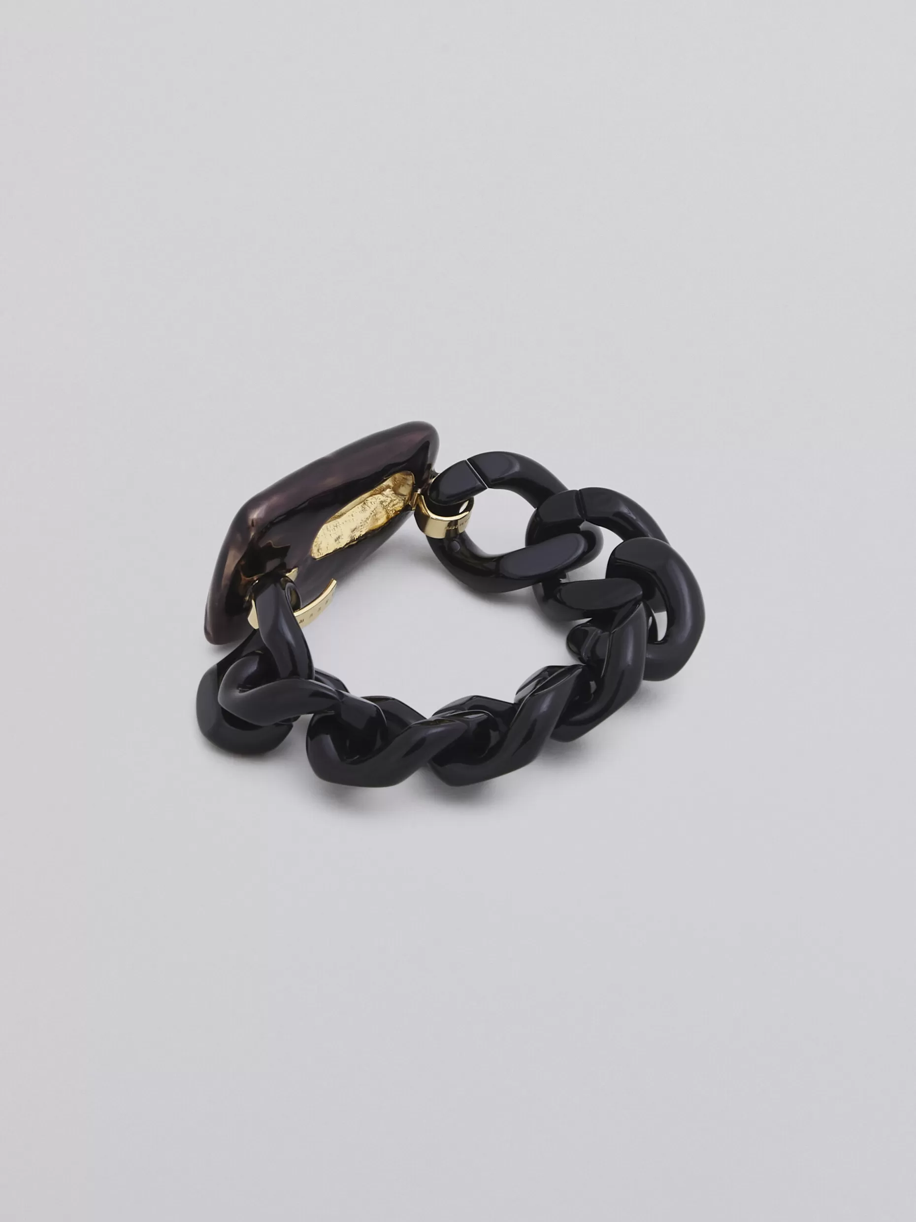 Women Marni Trapeze Bracelet In Metal Resin And Black Enamel