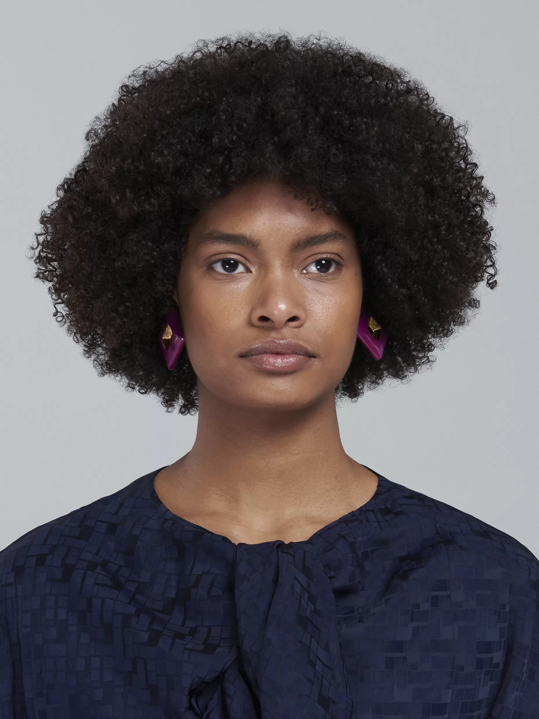 Women Marni Trapeze Purple Earrings