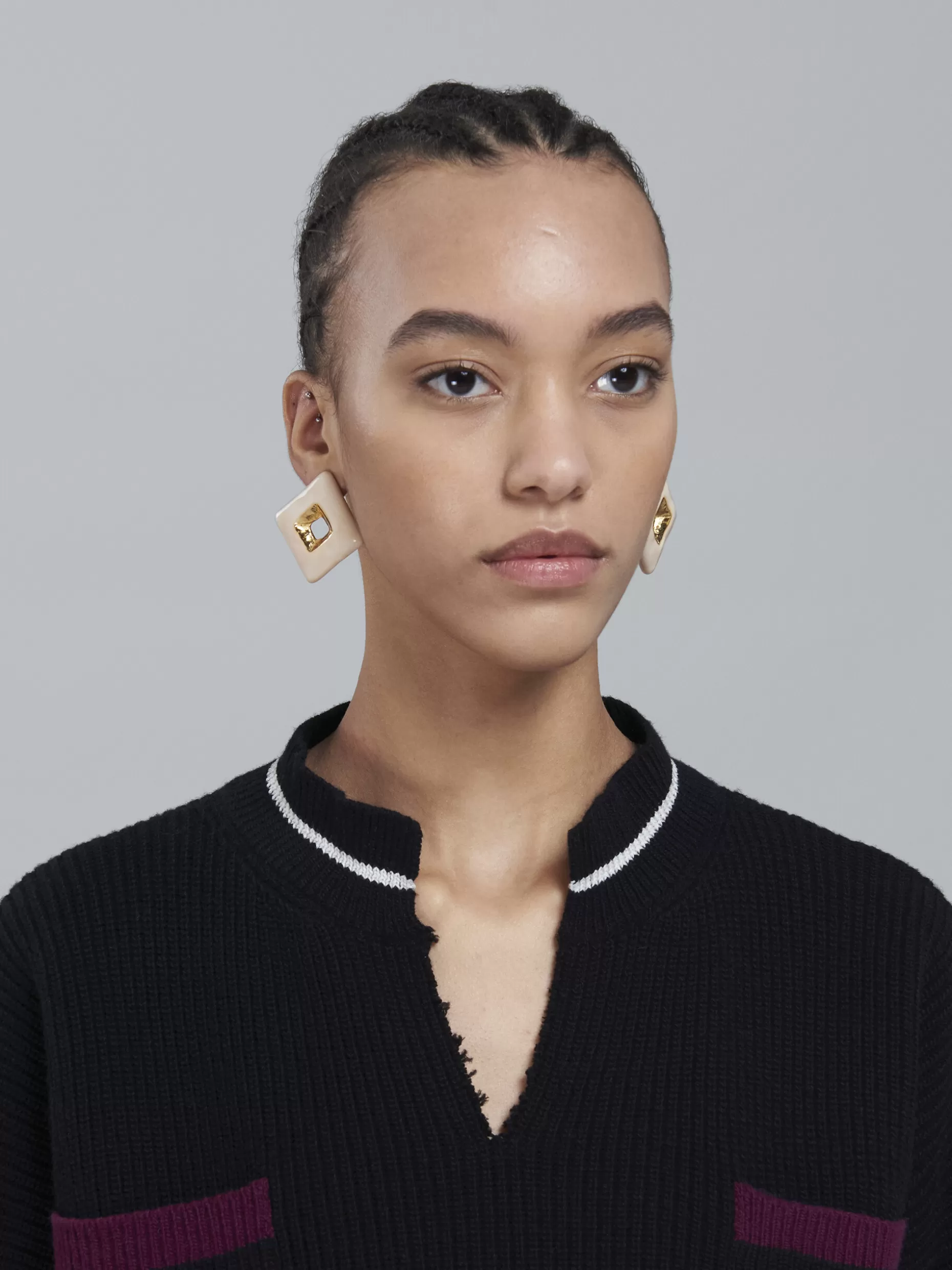 Women Marni Trapeze White Earrings