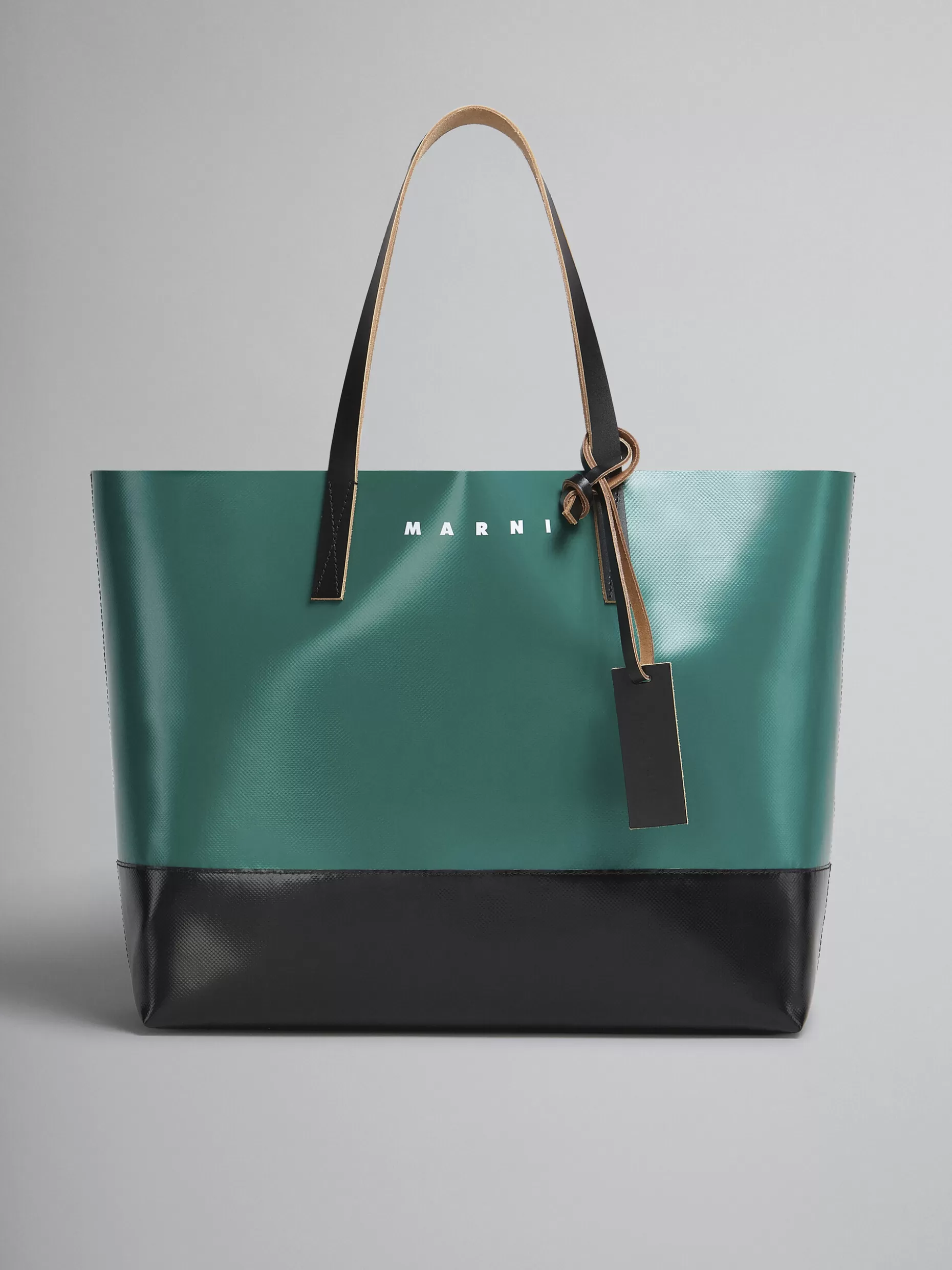 Men Marni Tribeca Shopping Bag In Green And Black