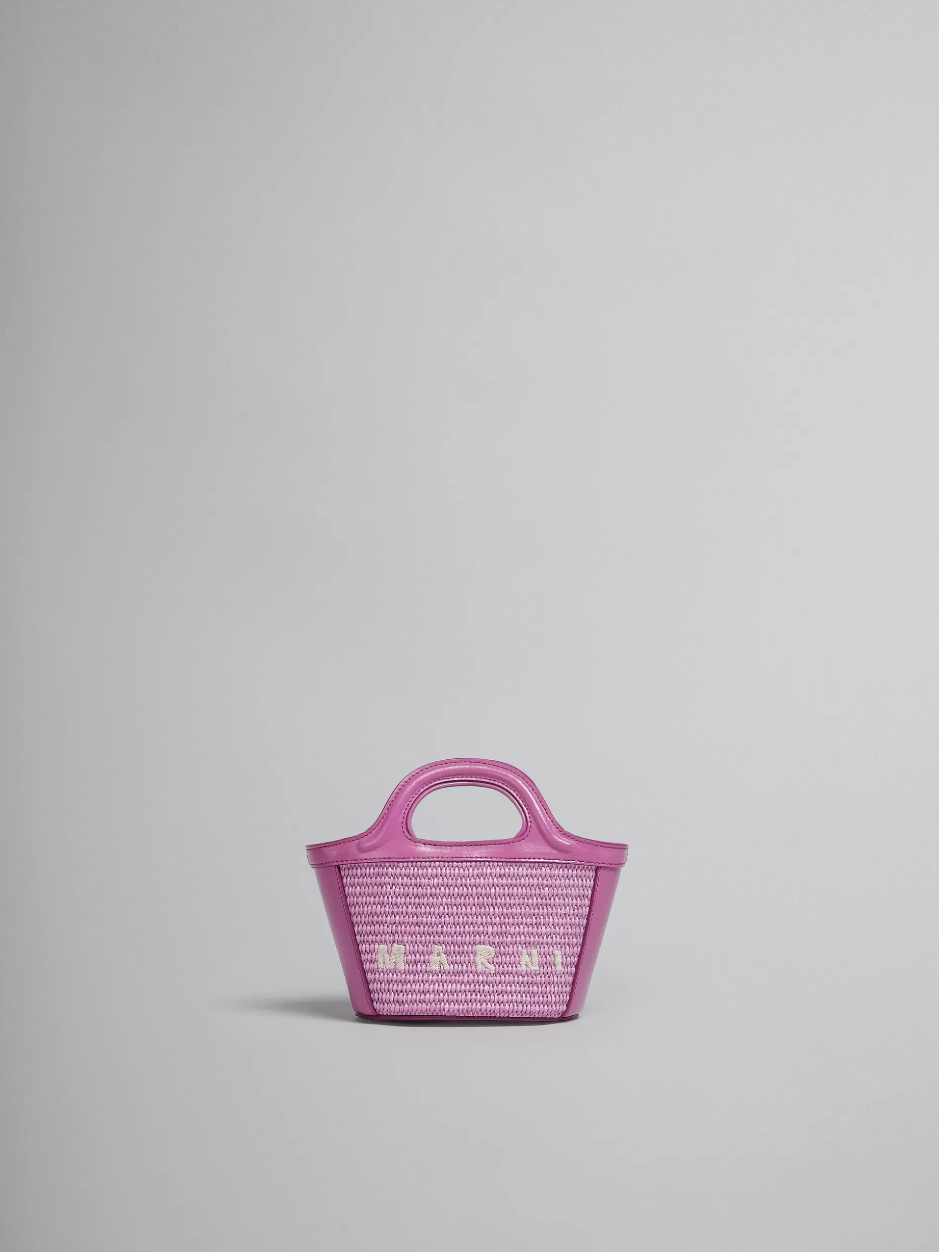 Women Marni Tropicalia Micro Bag In Lilac Leather And Raffia