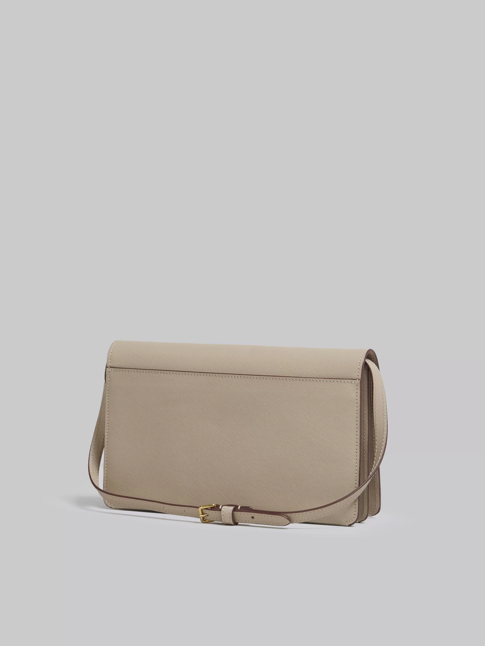 Women Marni Trunk Clutch Bag In Beige Saffiano Leather