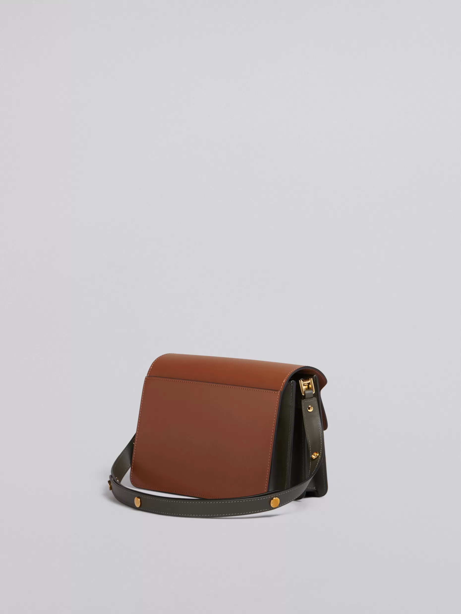 Women Marni Trunk Media Bag In Brown White And Green Leather