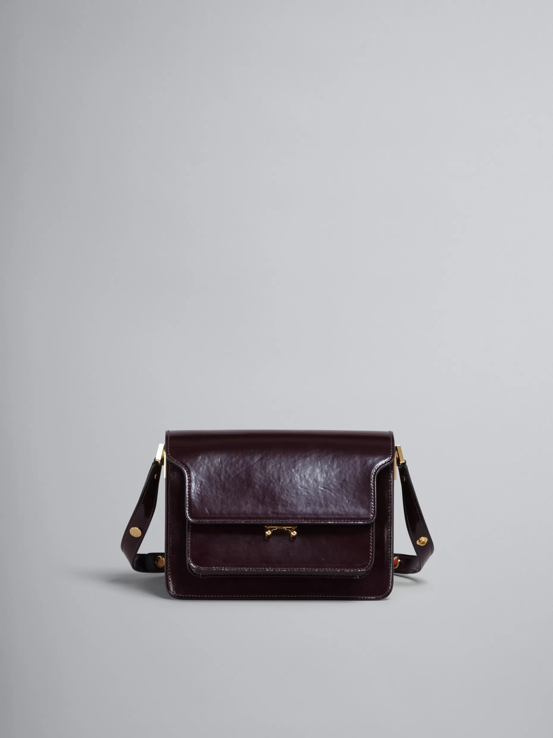 Women Marni Trunk Medium Bag In Dark Red Shiny Leather