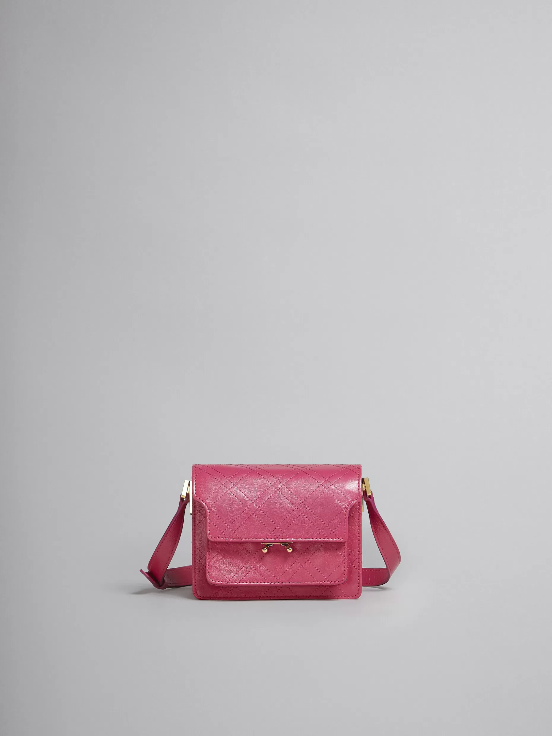 Men Marni Trunk Soft Mini Bag In Fuchsia Leather