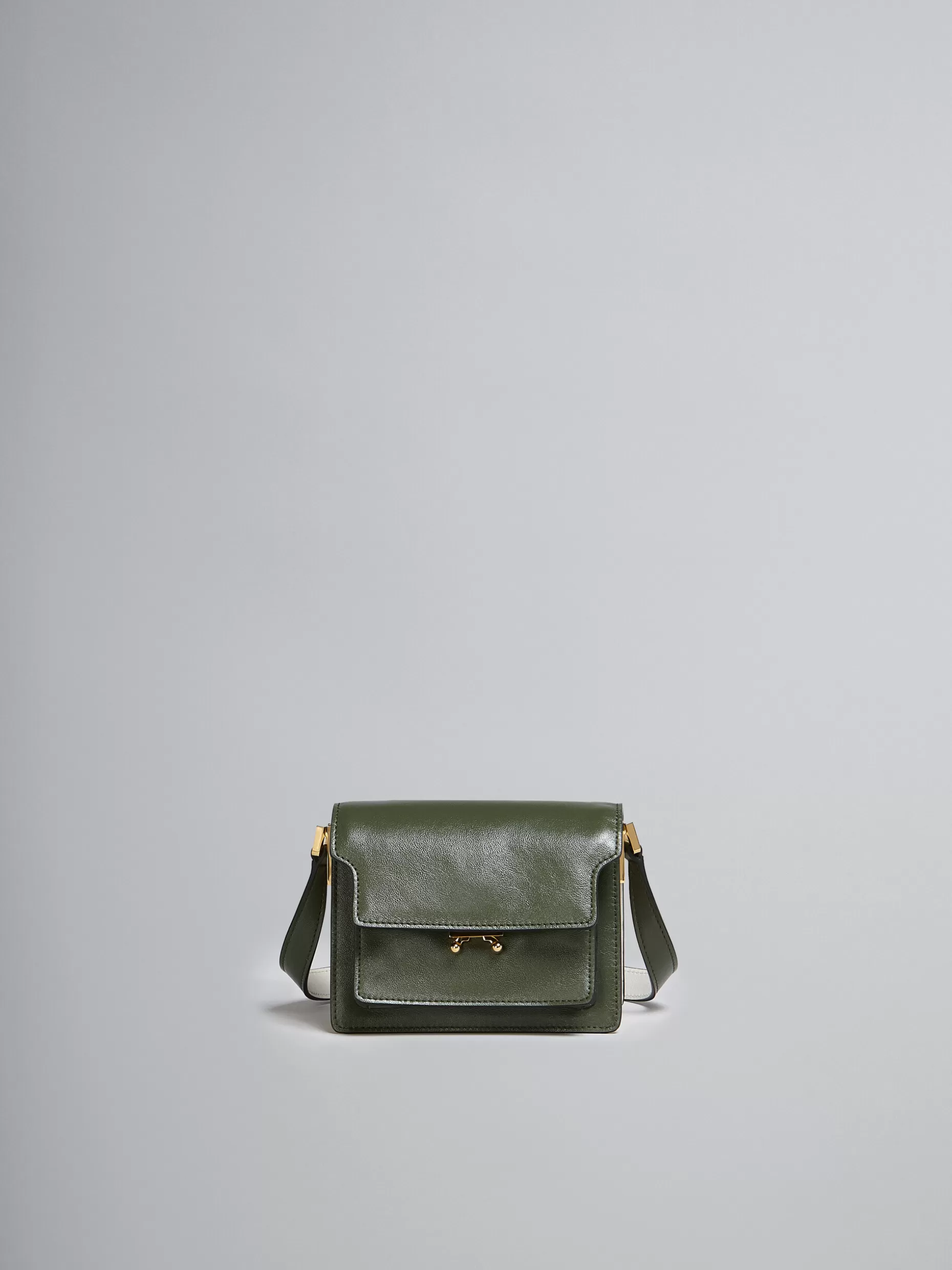 Women Marni Trunk Soft Mini Bag In Green And White Leather